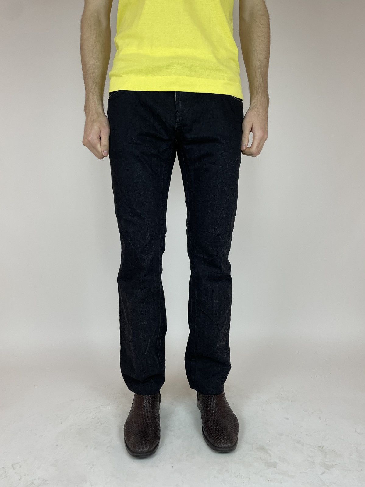 Karl Lagerfeld Lagerfeld Mens Black Jeans regular fit size W 33 Size US 33 - 2 Thumbnail