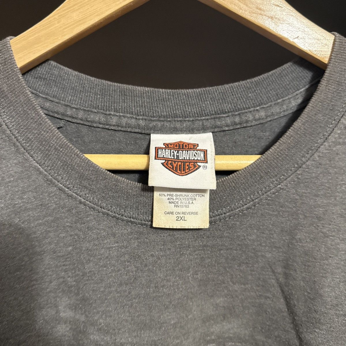 Harley Davidson Vintage Harley Davidson Black Faded Short Sleeve Made USA Size US XXL / EU 58 / 5 - 4 Thumbnail