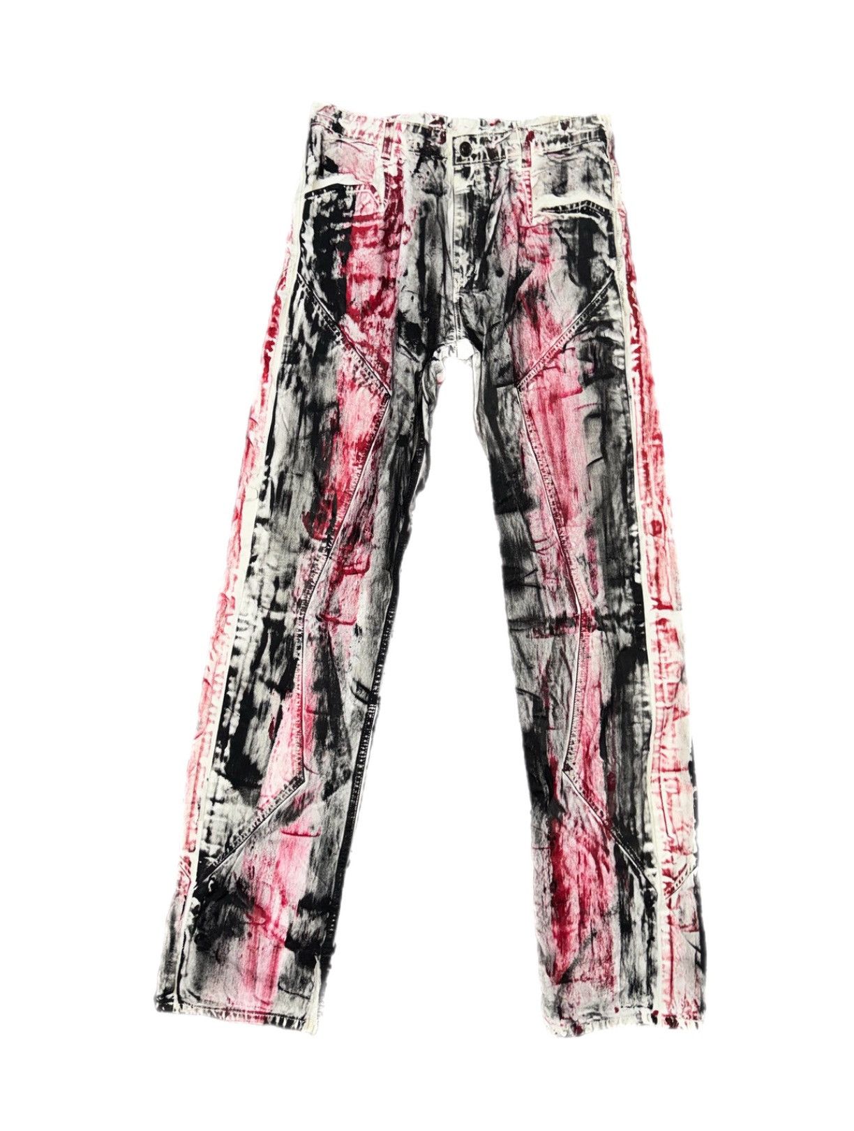 Other Jackjohnjr (red/black) painted denim Size US 32 / EU 48 - 1 Thumbnail