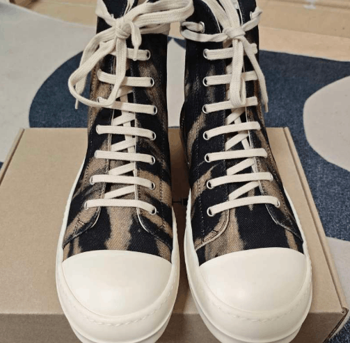 Rick Owens Round zipper high top canvas shoes Size US 8 / EU 41 - 3 Thumbnail