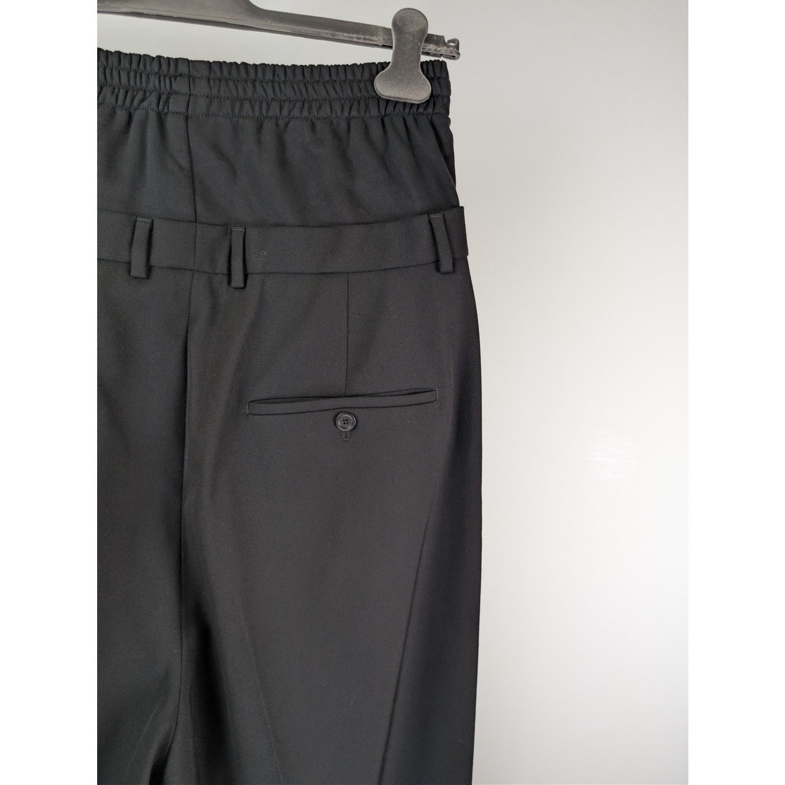 Balenciaga o1rshd1 Dry Wool Twill Hybrid Tailoring Pants in Black Size US 30 / EU 46 - 13 Thumbnail