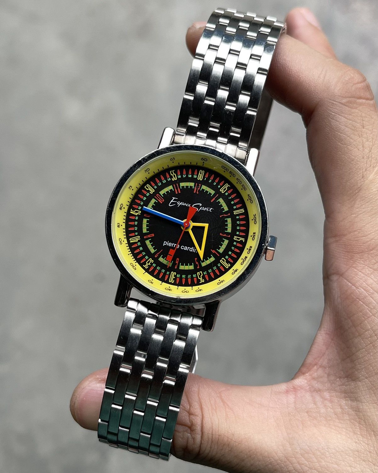 Designer × Pierre Cardin × Vintage 𝐕𝐢𝐧𝐭𝐚𝐠𝐞 𝐁𝐚𝐮𝐡𝐚𝐮𝐬 𝐩𝐢𝐞𝐫𝐫𝐞 𝐜𝐚𝐫𝐝𝐢𝐧 𝐄𝐬𝐩𝐚𝐜𝐞 𝐒𝐩𝐨𝐫𝐭 𝐐𝐮𝐚𝐫𝐭𝐳 𝐖𝐚𝐭𝐜𝐡 Size 38 - 2 Thumbnail
