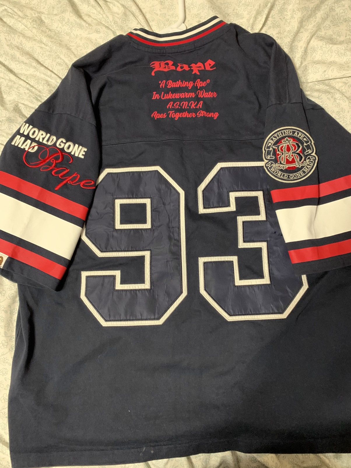 Bape Bathing Ape Blue Jersey Size US XL / EU 56 / 4 - 2 Thumbnail