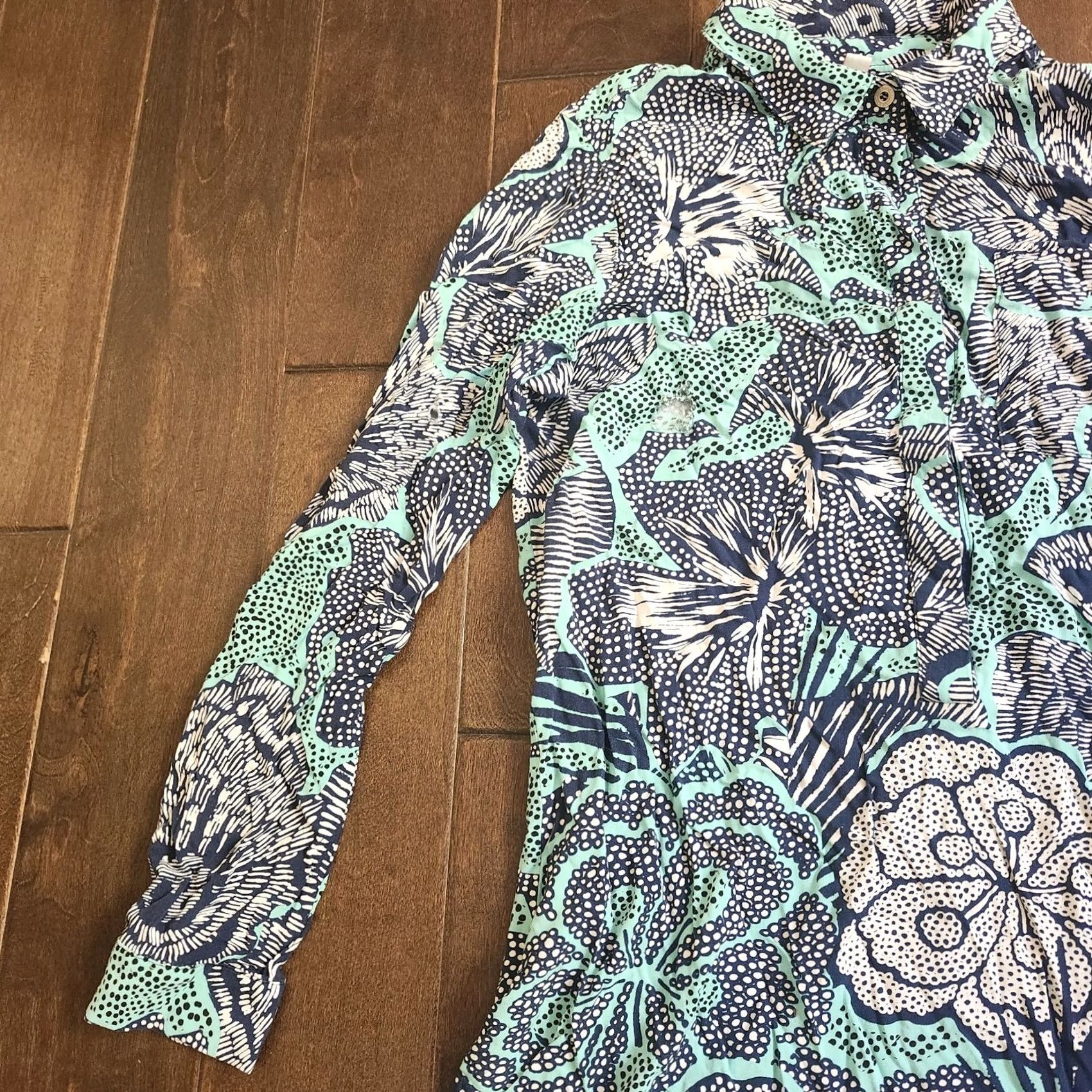 Esprit Esprit Dress Women's Button Long Sleeve Floral Multicolor M Regular Viscose Long Sleeve Shirt? Size M / US 6-8 / IT 42-44 - 7 Thumbnail