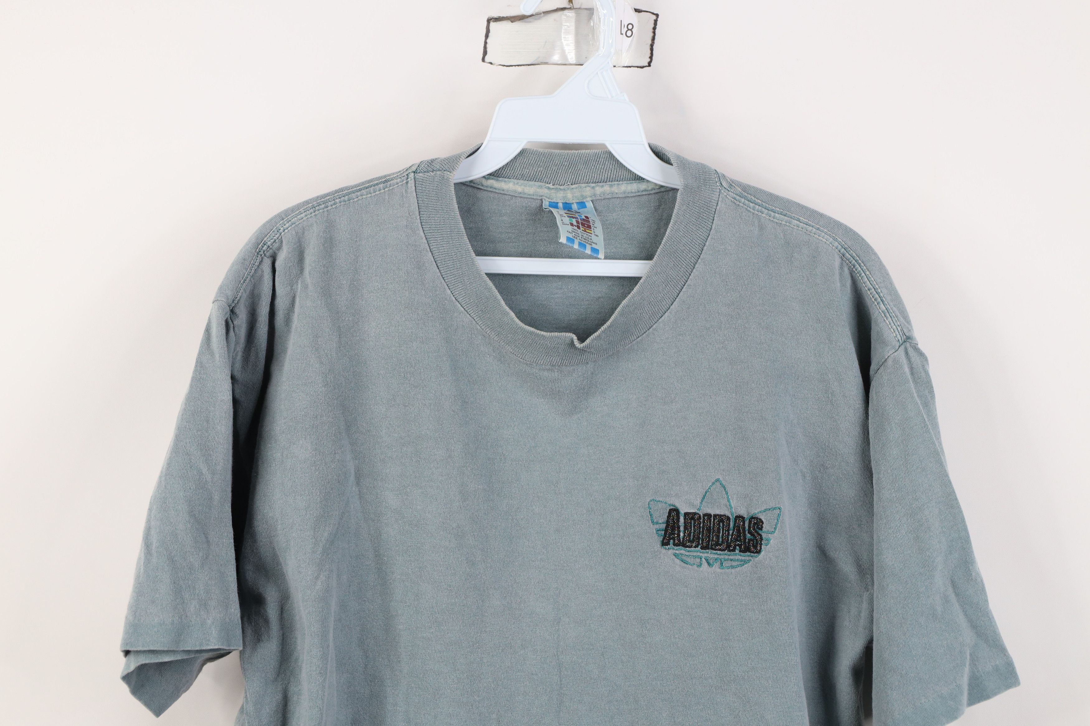Adidas Vintage 90s Adidas Spell Out Rainbow Stonewash T-Shirt USA Size US M / EU 48-50 / 2 - 2 Thumbnail