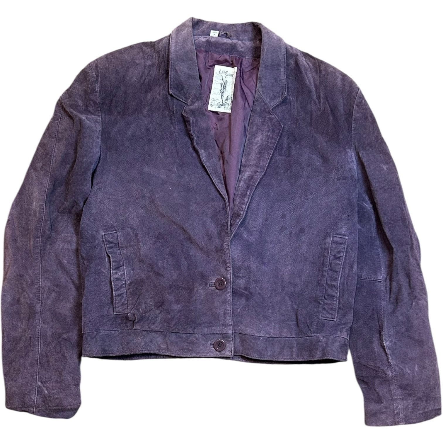 Summit Clothing Purple Suede Summit Vintage 90’s Button Blazer Jacket Size XL / US 12-14 / IT 48-50 - 1 Thumbnail