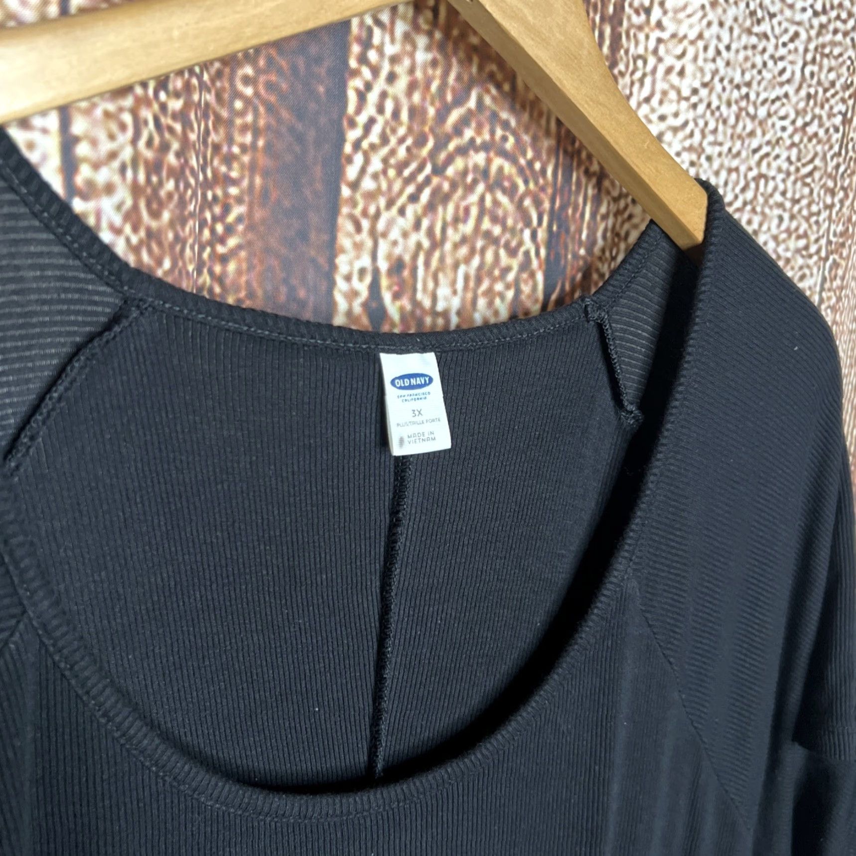 Old Navy Old Navy Dress Women's Black Knit Fitted Short Sleeve Round Neck 3X Plus Size Size XXL / US 16-18 / IT 52-54 - 2 Thumbnail