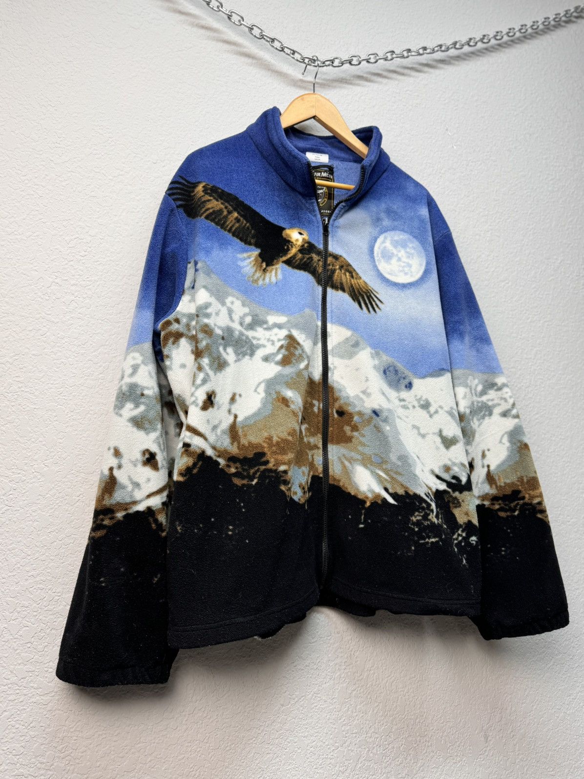 Other Vintage Black Fullprint Wolf Zip Animals Fleece Jacket Size US XL / EU 56 / 4 - 5 Thumbnail