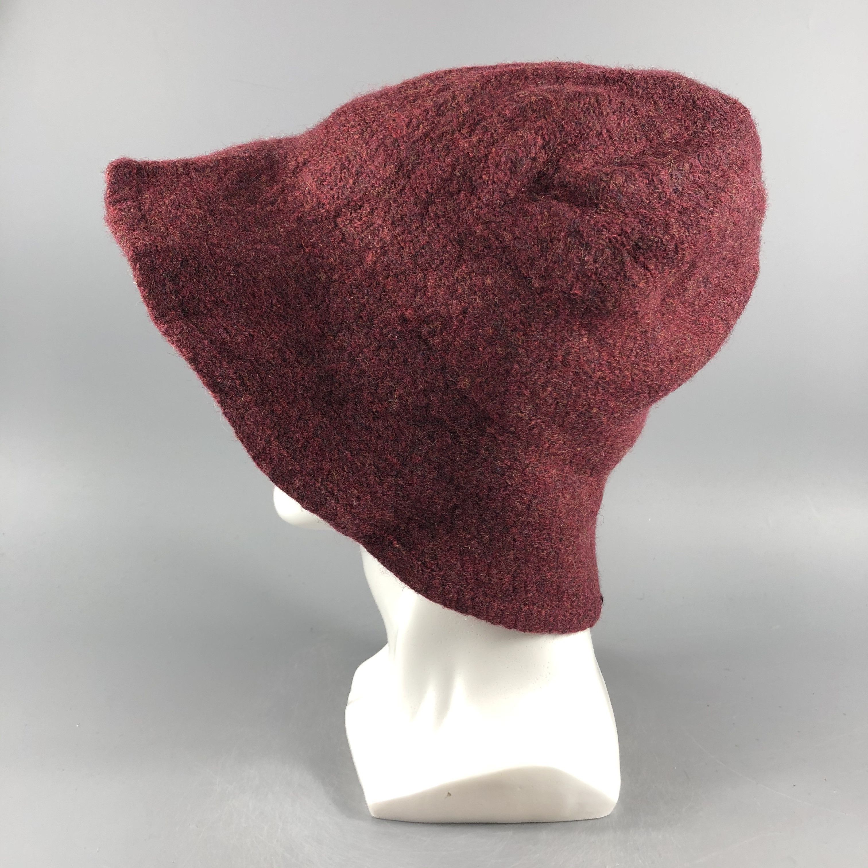 Other × Vintage Unknown Maroon Bucket Hats Beanie -D673 Size ONE SIZE - 1 Thumbnail