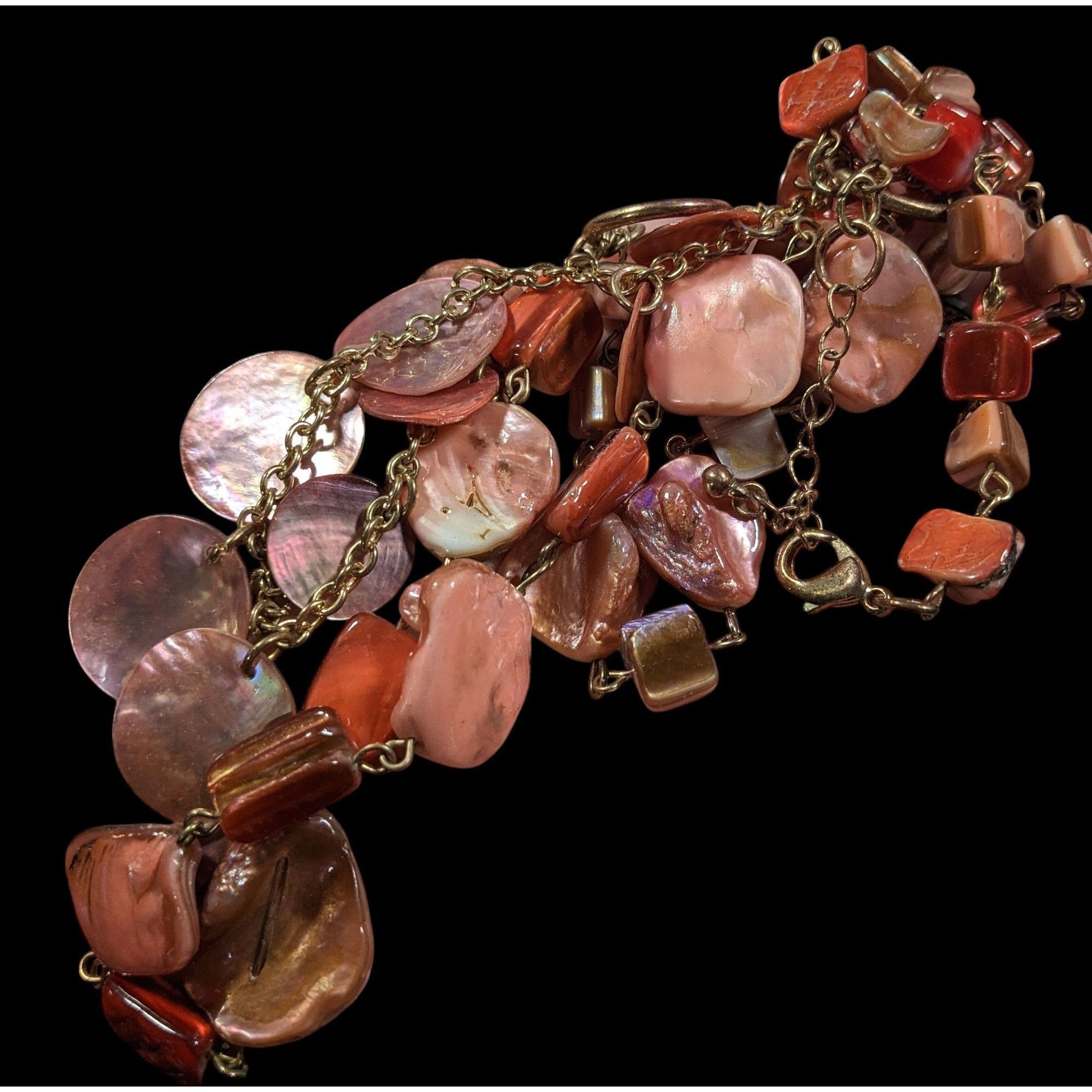 Other Vintage Mermaidcore Rose Pink Multilayer Shell Chip And Disc Size ONE SIZE - 3 Thumbnail