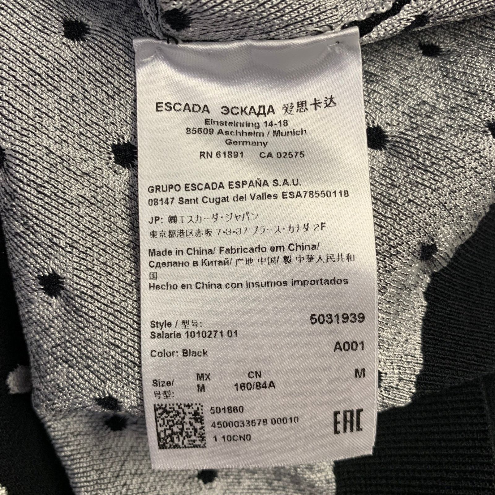 Escada M Black White Viscose Blend Polka Dot 2 Piece Cardigan Set Size M / US 6-8 / IT 42-44 - 19 Thumbnail