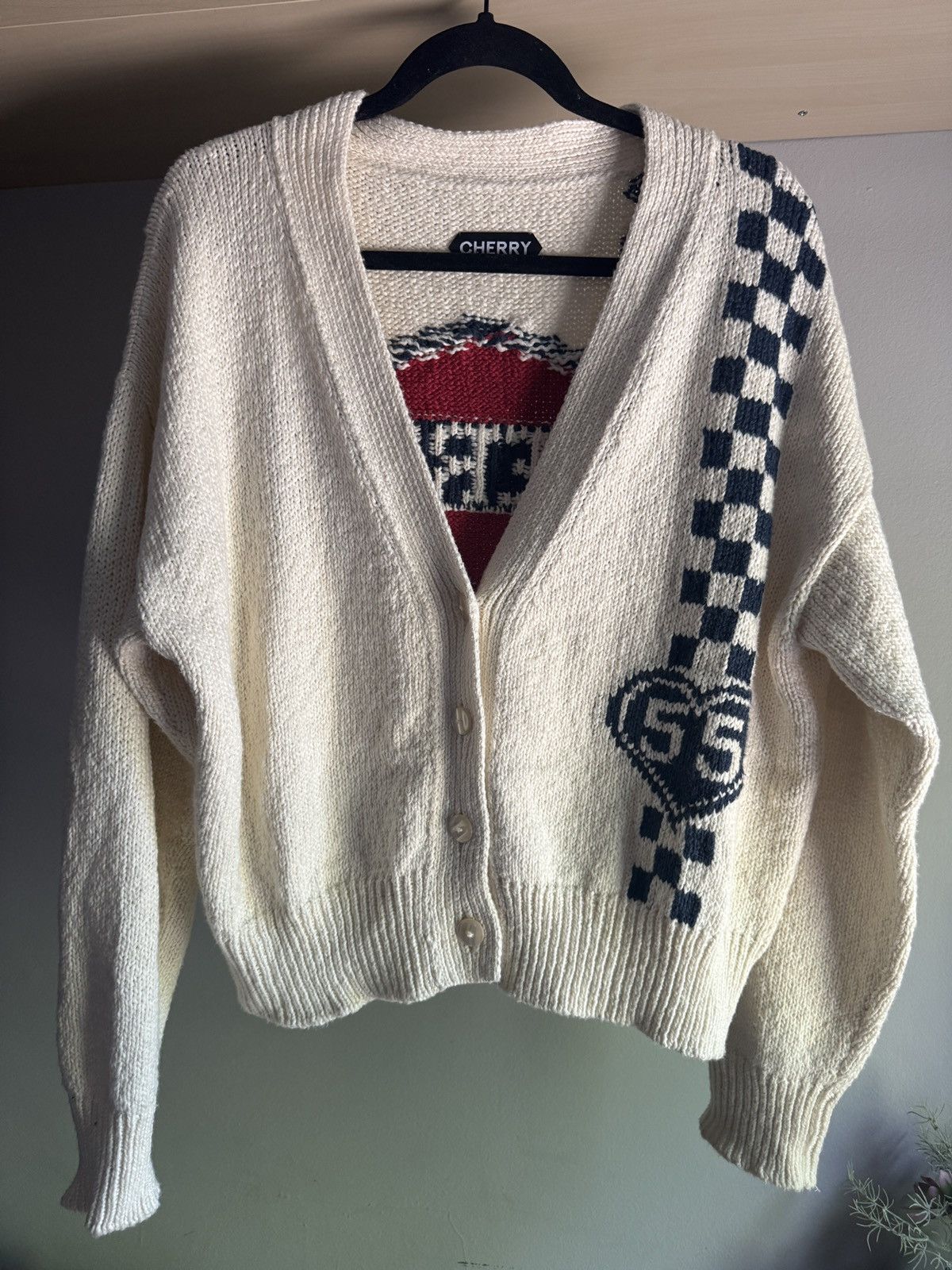 Cherry LA Cream Cardigan Sweater Size L / US 10 / IT 46 - 1 Thumbnail