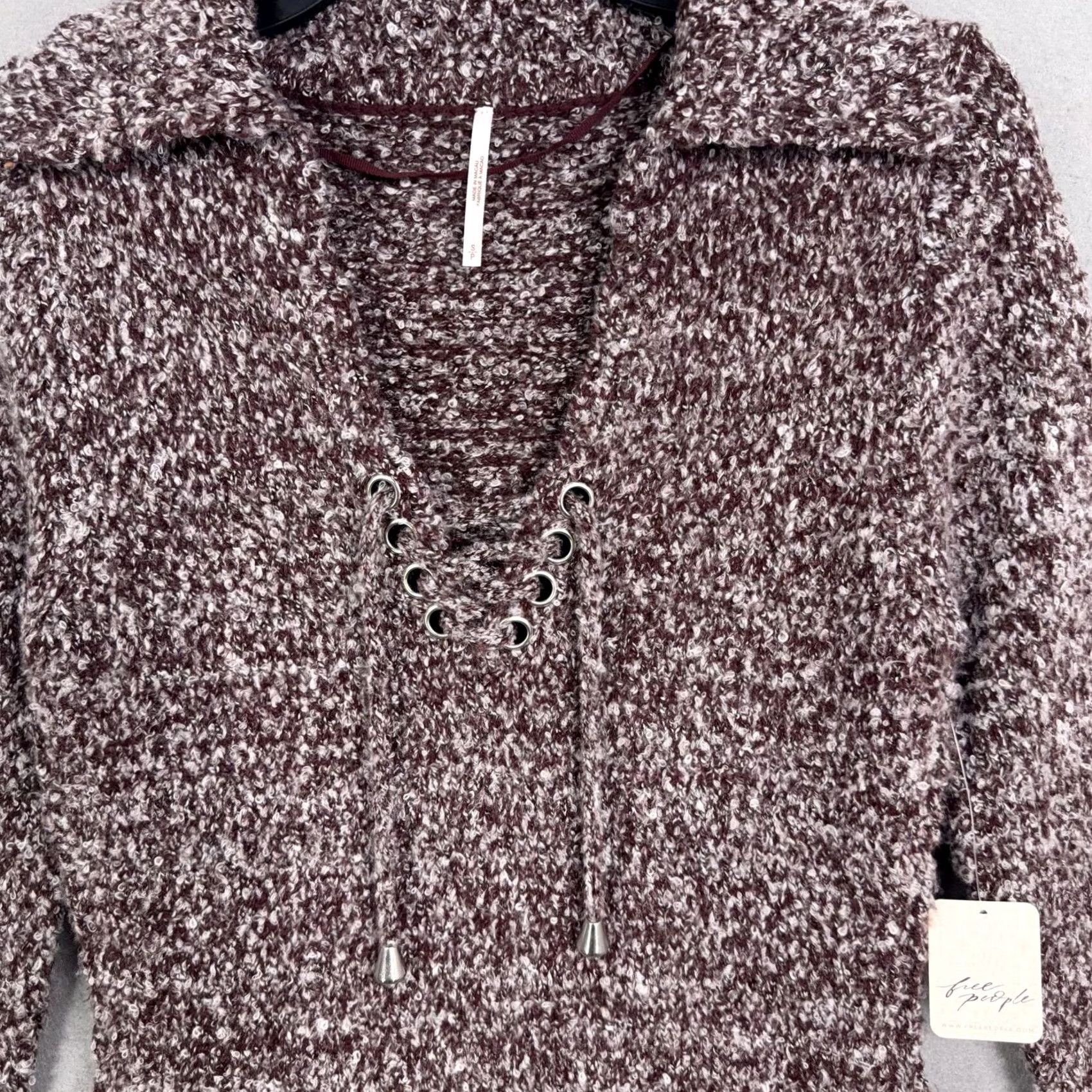 Free People Free People Sweater Womens S Brown Mini Dress Milena Red Cozy Eclectic Tunic Size S / US 4 / IT 40 - 2 Thumbnail