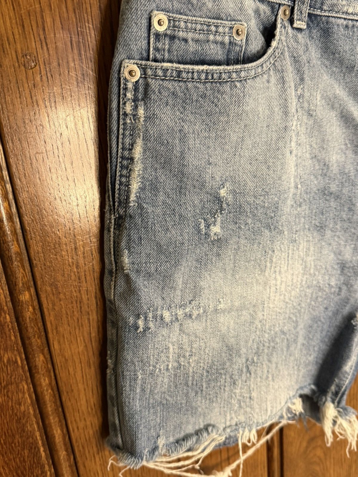 Saint Laurent Paris SS21 Saint Laurent hoochie daddy denim shorts 31 raw hem Size US 31 - 15 Thumbnail
