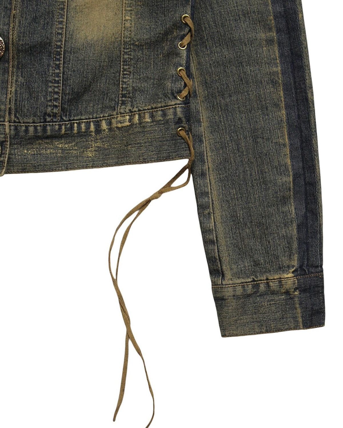 If Six Was Nine 2000S XCHROMOSOME INX MUD WASH DENIM JACKET Size M / US 6-8 / IT 42-44 - 4 Thumbnail