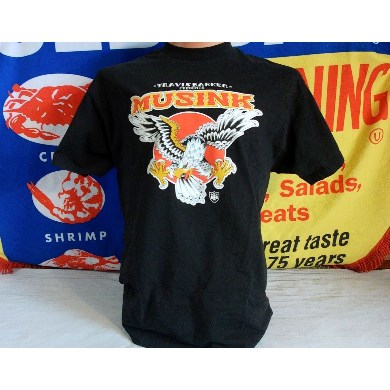 Barker Nike Music Musink Travis Barker T-Shirt Men XL Black Graphic Print Band Rock 2010s USA Size US XL / EU 56 / 4 - 2 Thumbnail