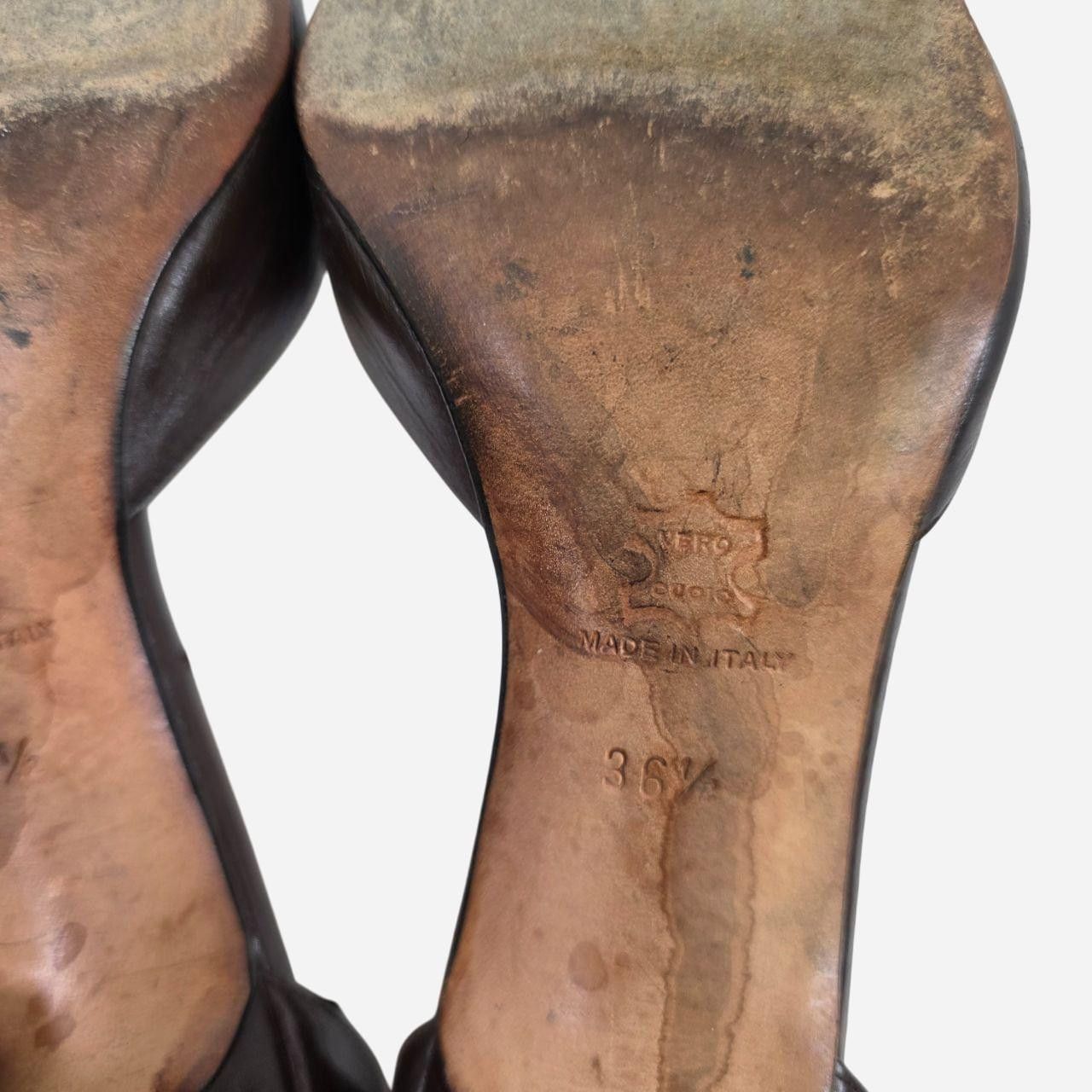 Manolo Blahnik Manolo Blahnik Brown Leather Ankle Strap Heels Size US 6.5 / IT 36.5 - 6 Thumbnail