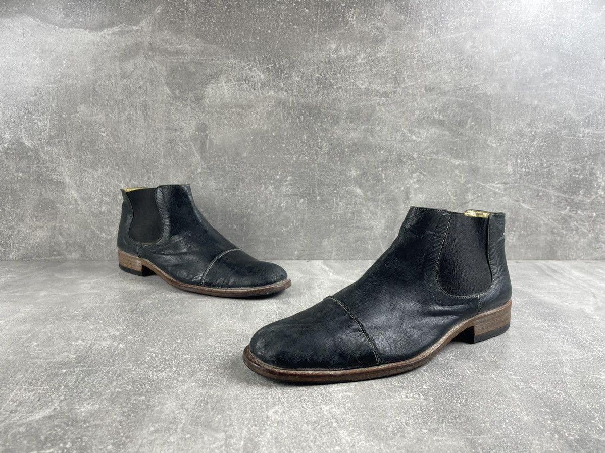 MoMA Moma Dark Green Leather Avant Garde Chelsea Ankle Boots Size US 8 / EU 41 - 4 Thumbnail