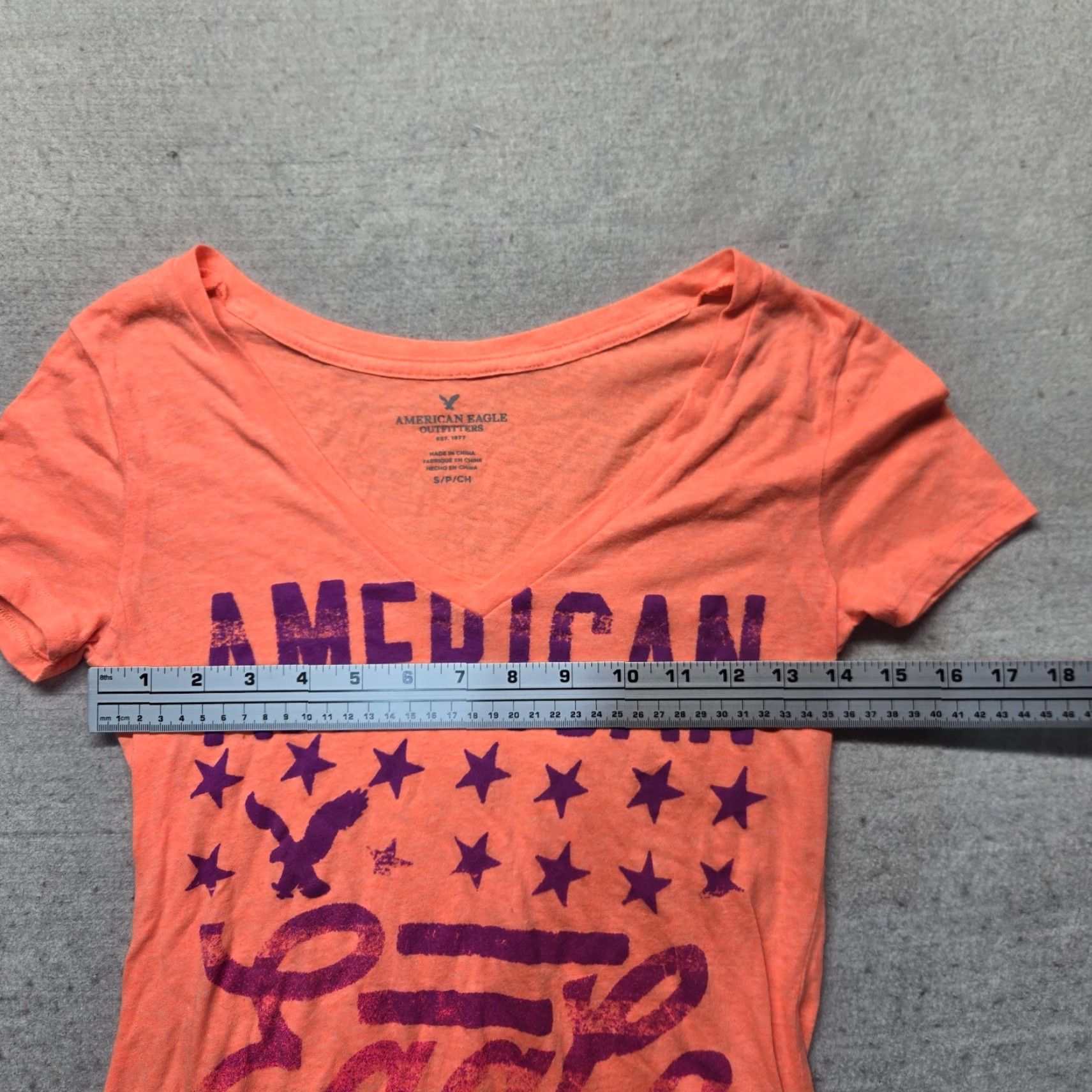 American Eagle Outfitters American Eagle Pink/Orange Shirt Live Your Life Short Sleeve Women's S Small Shirt Womens S Small Orange Live Your Life 90s Casual Size S / US 4 / IT 40 - 3 Thumbnail