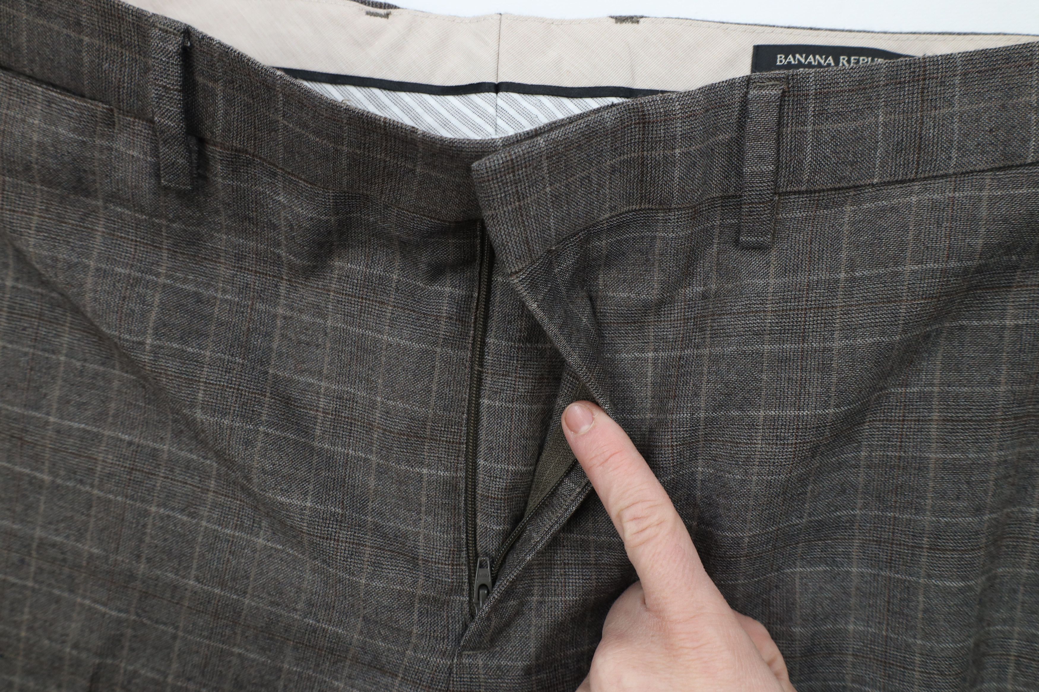 Banana Republic × Vintage Banana Republic Tailored Slim Fit Wool Chino Pants Plaid Size 34 - 8 Thumbnail