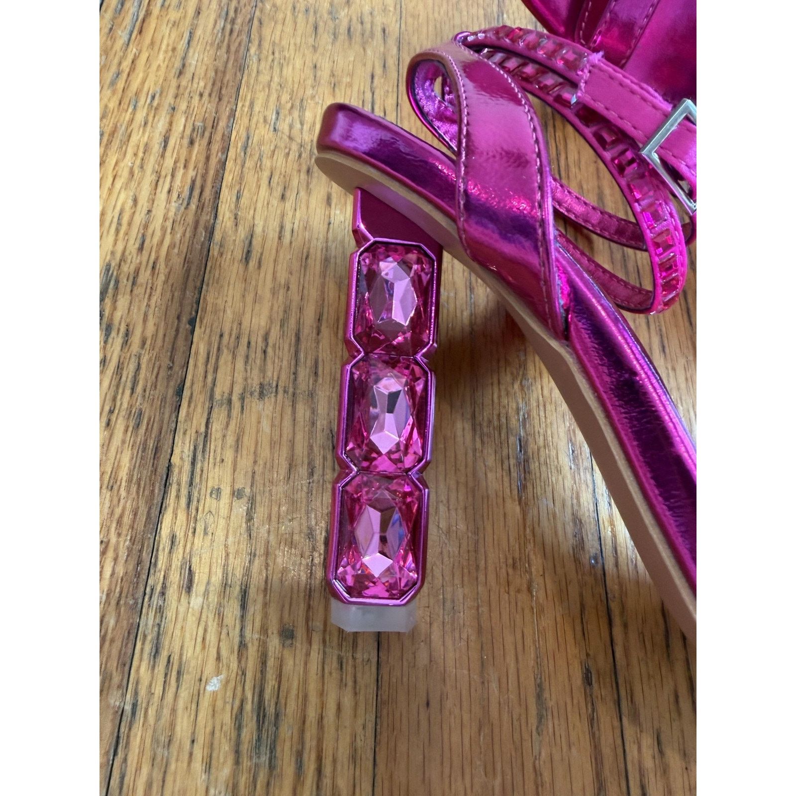 Other Pink Rhinestone Strappy Heel Sandals Shoes Womens Size 8 Size US 8 / IT 38 - 4 Thumbnail