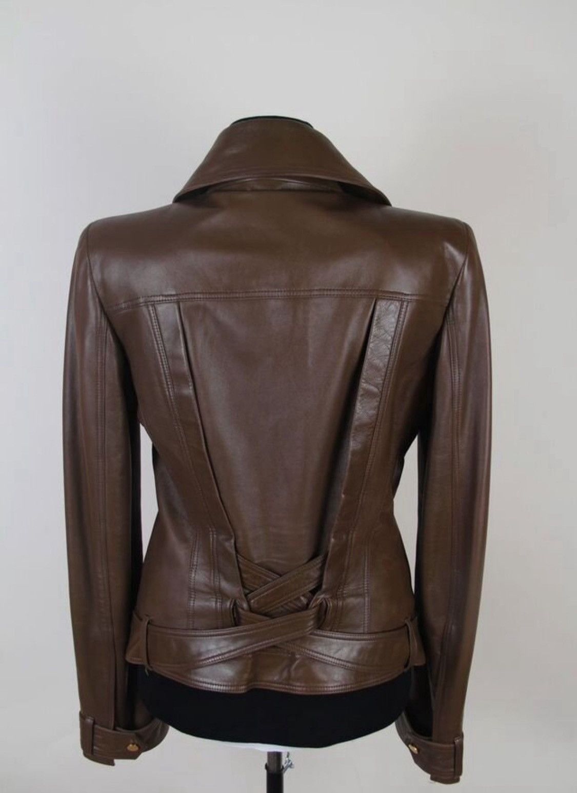 Gucci Gucci 2000s Assymetric Zip-Up Belt Waist Leather Jacket Size M / US 6-8 / IT 42-44 - 5 Thumbnail