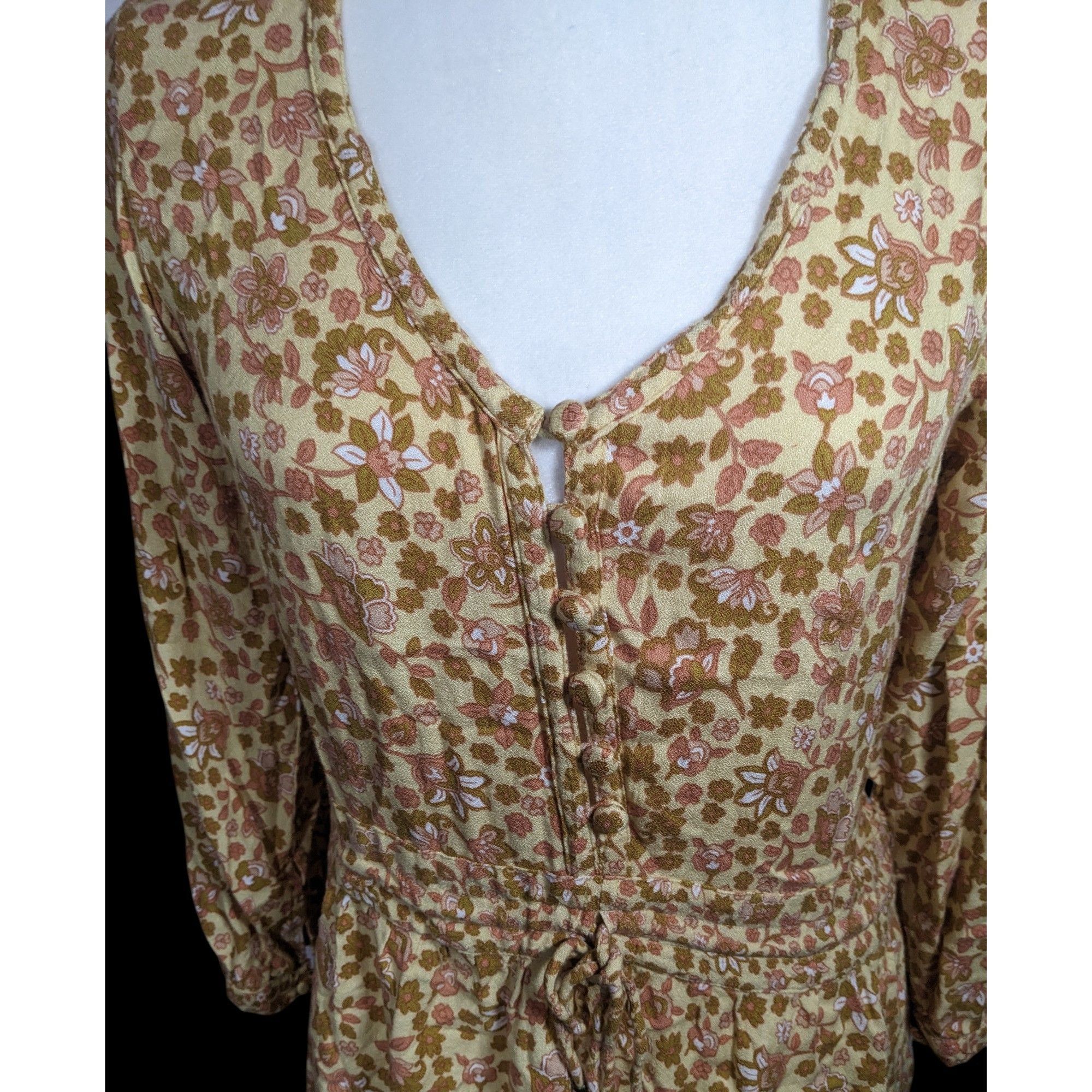 Other Barefoot Blonde Joni Play Dress Neutral Floral With Drawstri Size S / US 4 / IT 40 - 4 Thumbnail