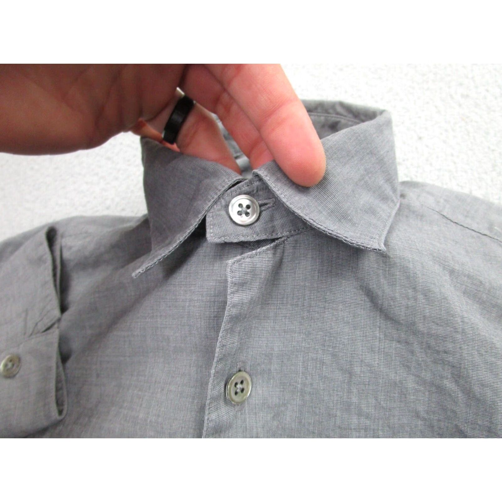 John Varvatos John Varvatos Slim Fit Button-Up Shirt Men Small Gray Long Sleeve Casual Workwear Size US S / EU 44-46 / 1 - 7 Thumbnail