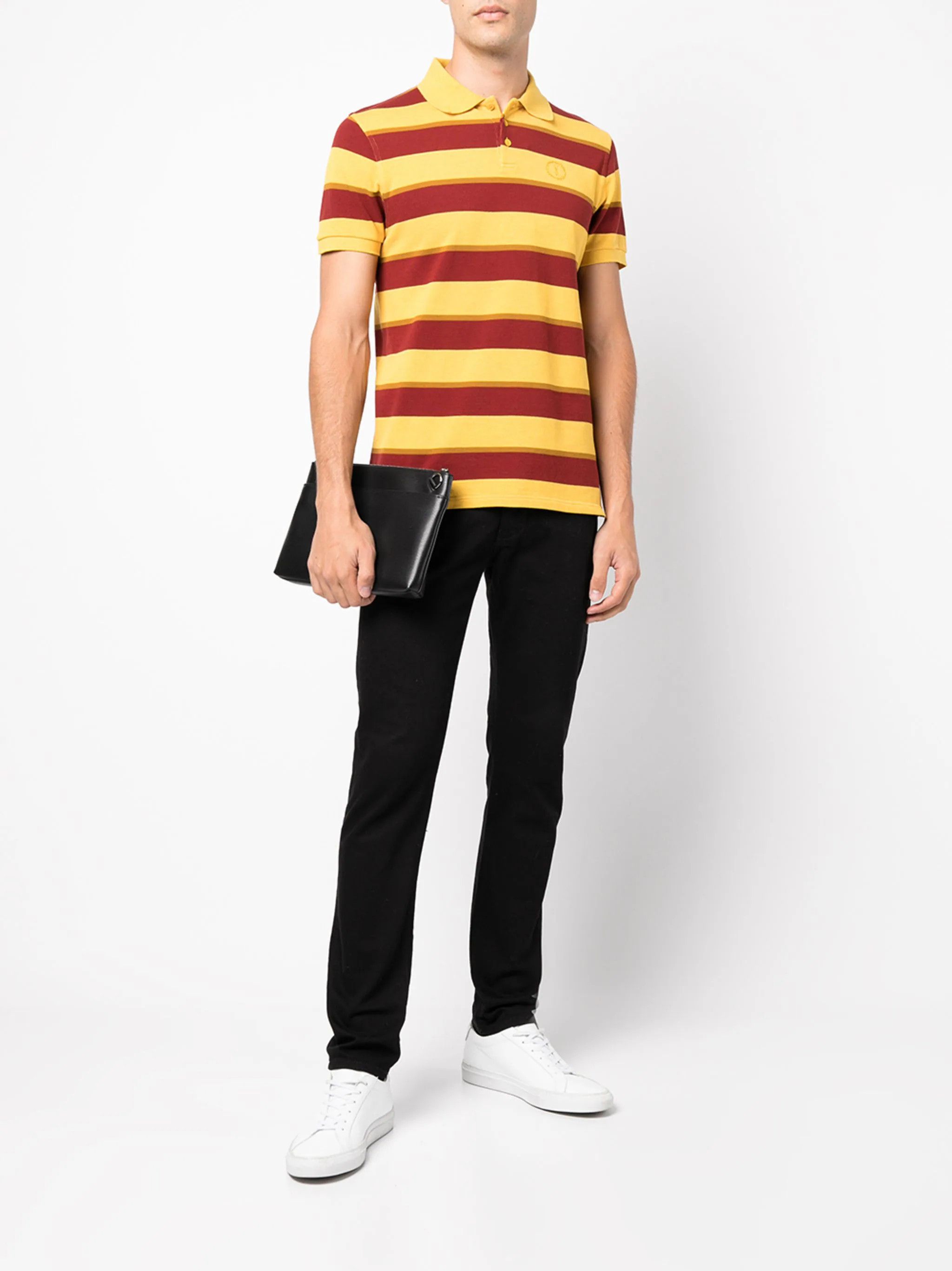 oc11z0524 Polo Shirt In Jersey in Yellow/Burgundy
