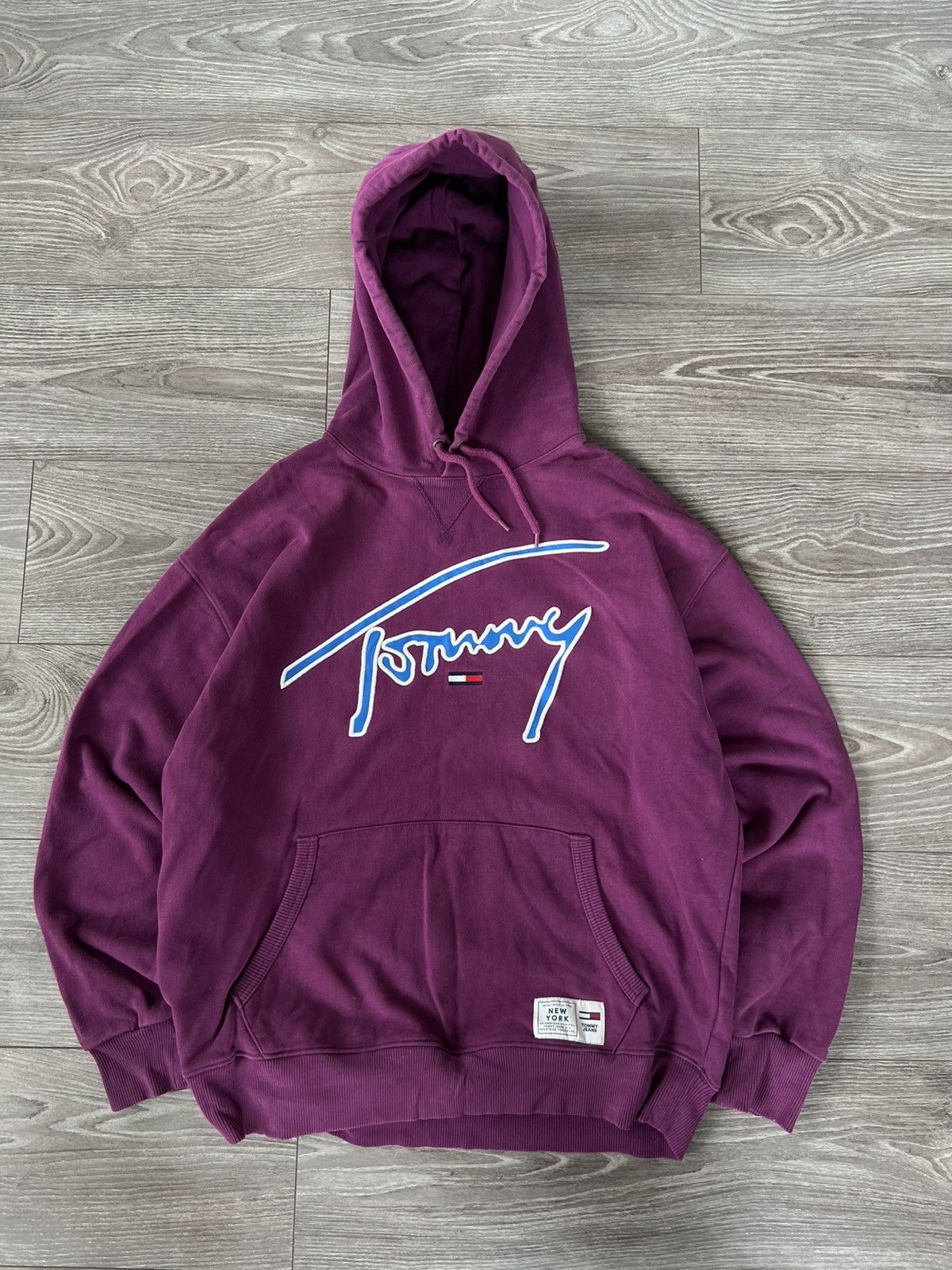 Tommy Hilfiger Tommy Hilfiger Jeans Signature Big Logo Purple Hoodie Size US L / EU 52-54 / 3 - 10 Thumbnail