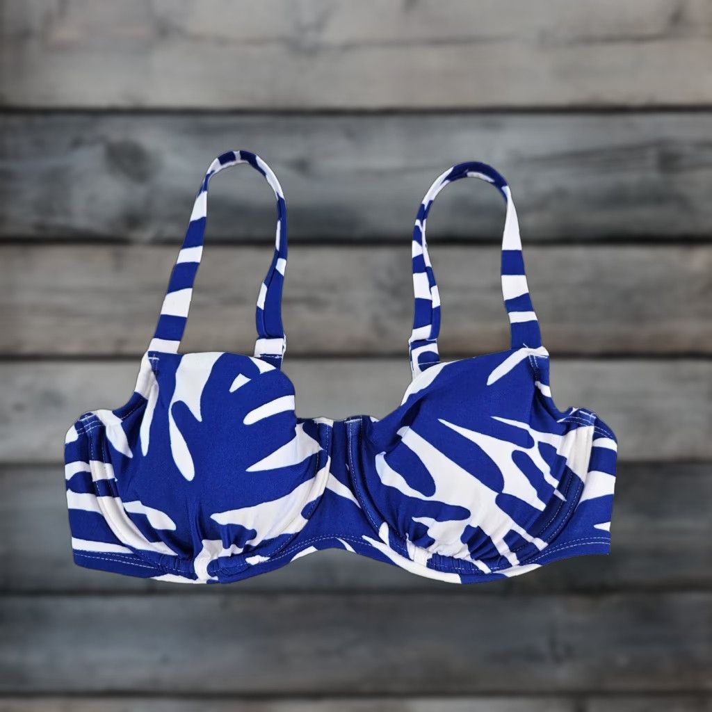 Vintage Kona Sol Womens Bikini Top Sz Small Blue White Adjustable Straps Size S / US 4 / IT 40 - 1 Thumbnail