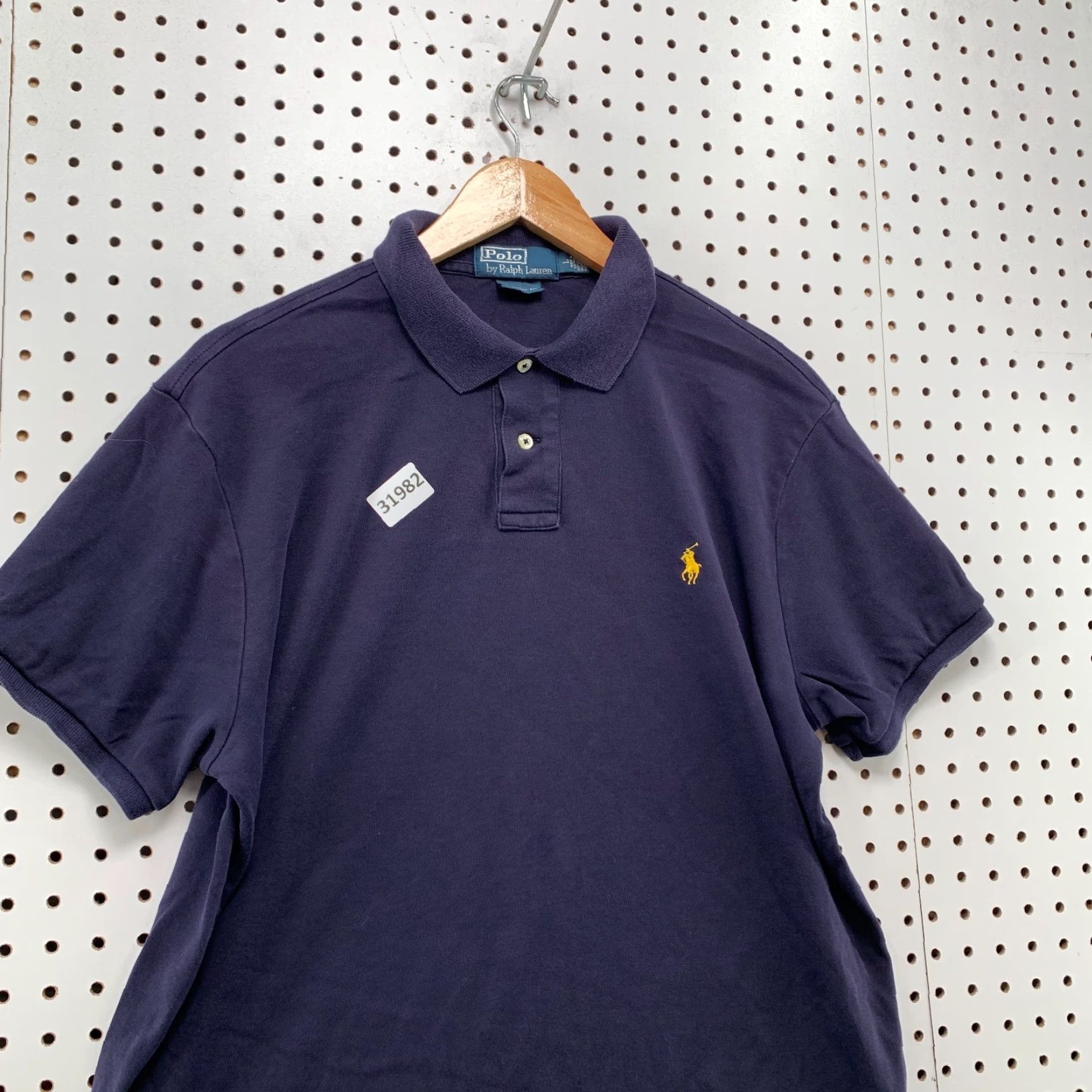 Polo Ralph Lauren VINTAGE Polo Ralph Lauren Polo Shirt Mens Large Blue Yellow Pony Custom Fit 22x28 Size US L / EU 52-54 / 3 - 3 Thumbnail