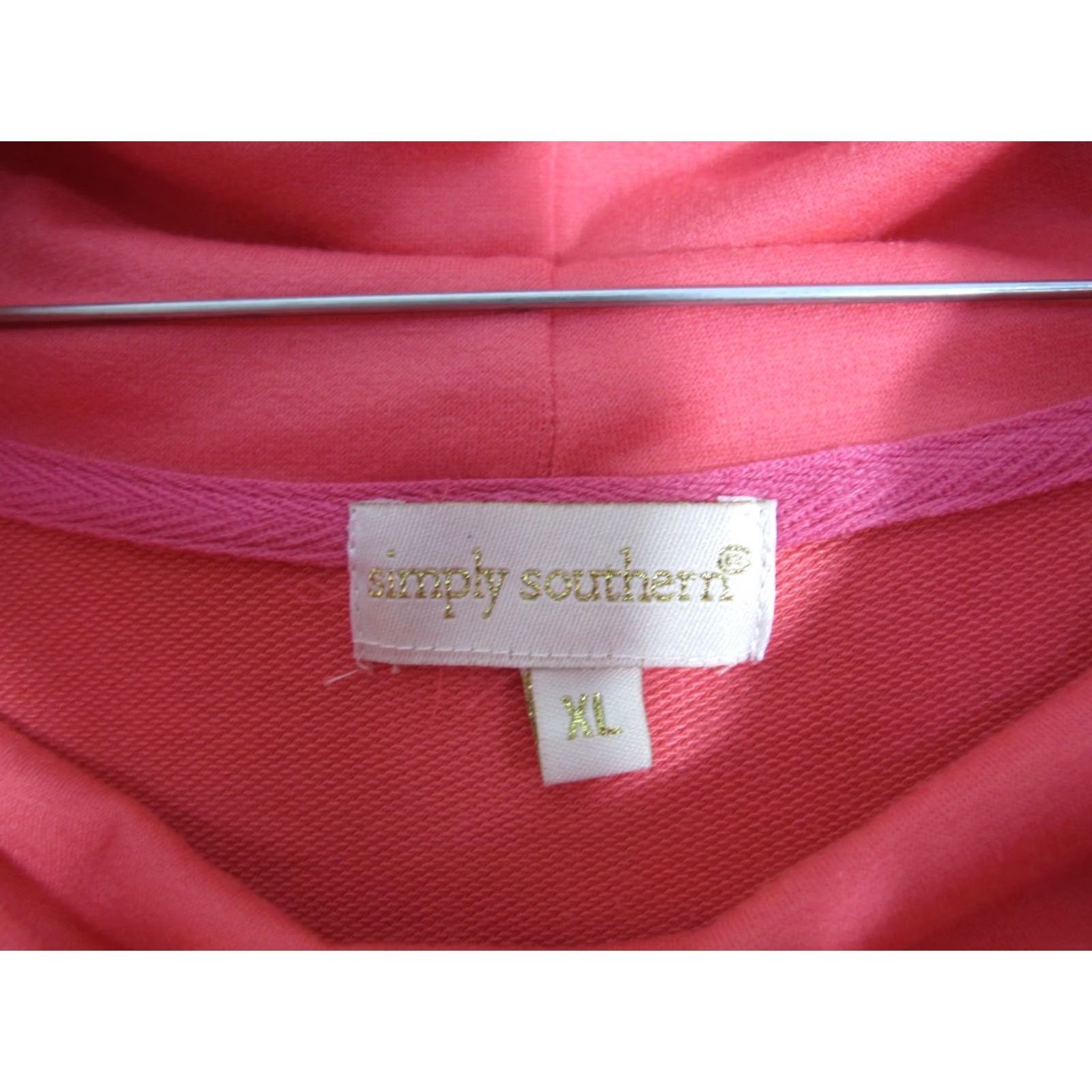 Pinko Simply Southern Sweatshirt Women's XL Pink Cowl Neck Pullover Polyester Fleece Logo Activewear Size XL / US 12-14 / IT 48-50 - 3 Thumbnail
