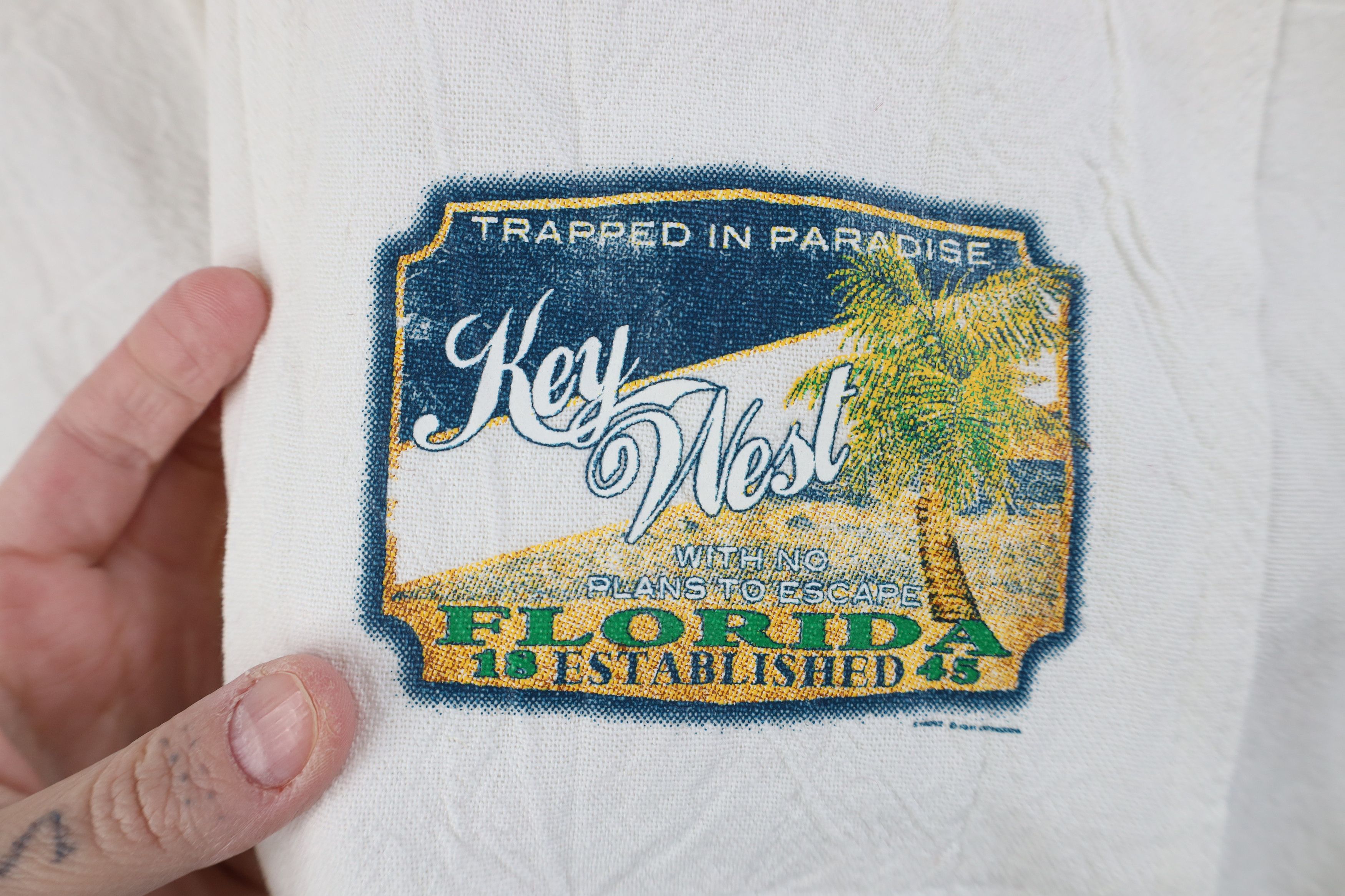 Vintage Vintage 90s Streetwear Key West Beach Button Shirt White USA Size US XXL / EU 58 / 5 - 4 Thumbnail