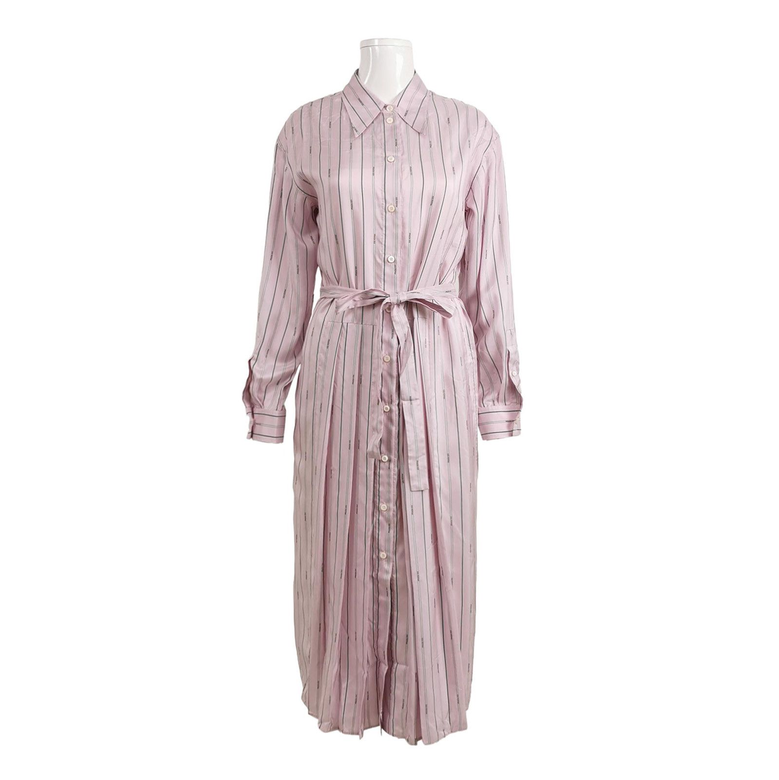 Prada Prada Striped Silk Waist Detail Dress - dmc Size S / US 4 / IT 40 - 1 Thumbnail