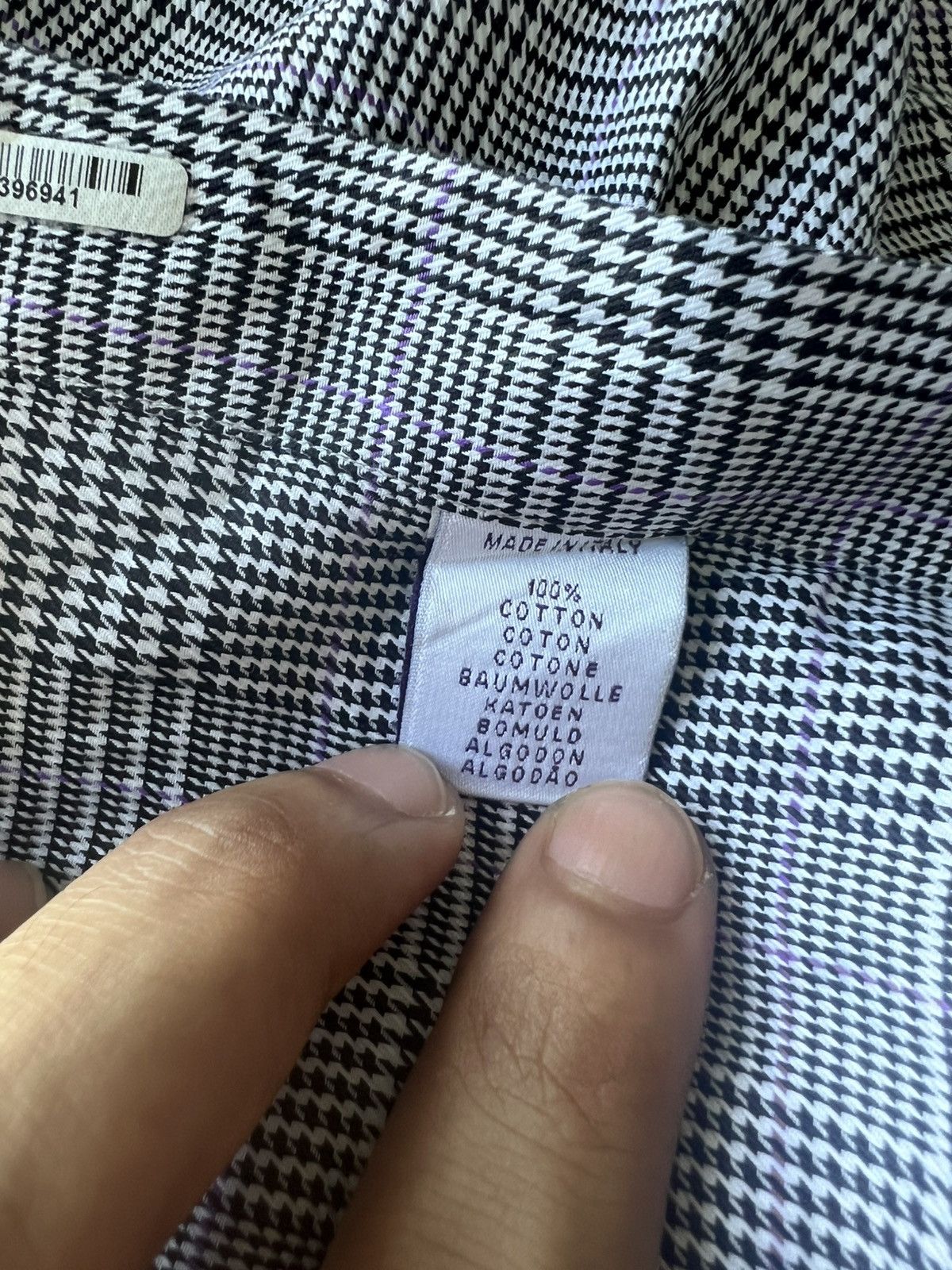 Ralph Lauren Purple Label RL Purple Label 🇮🇹 Grey Glen Plaid Aston B/D Dress Shirt Size US M / EU 48-50 / 2 - 9 Thumbnail