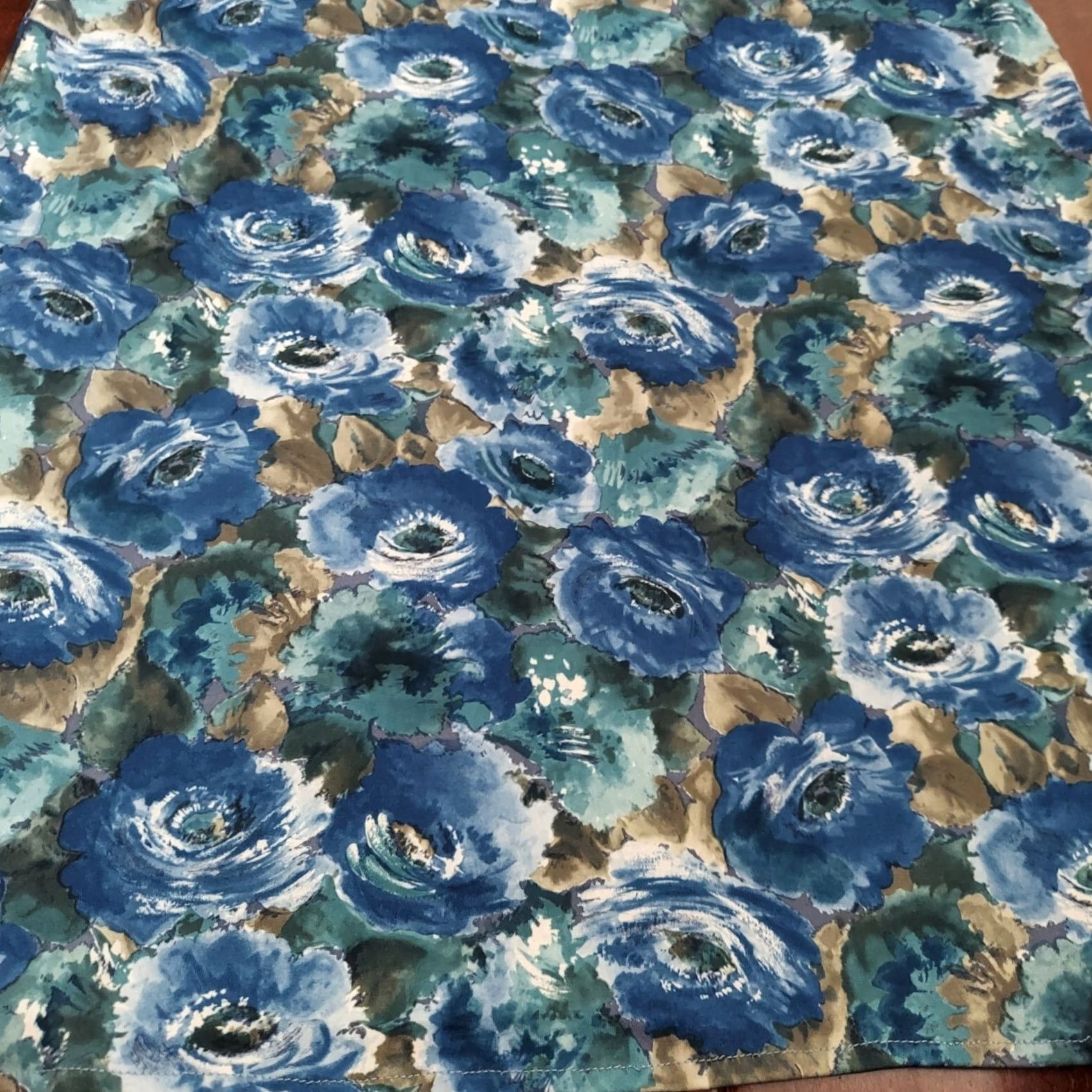 Vintage Charlotte Russe Women's Blue Floral Ribbed Side Slit Midi Skirt M Regular Size 32" / US 10 / IT 46 - 6 Thumbnail