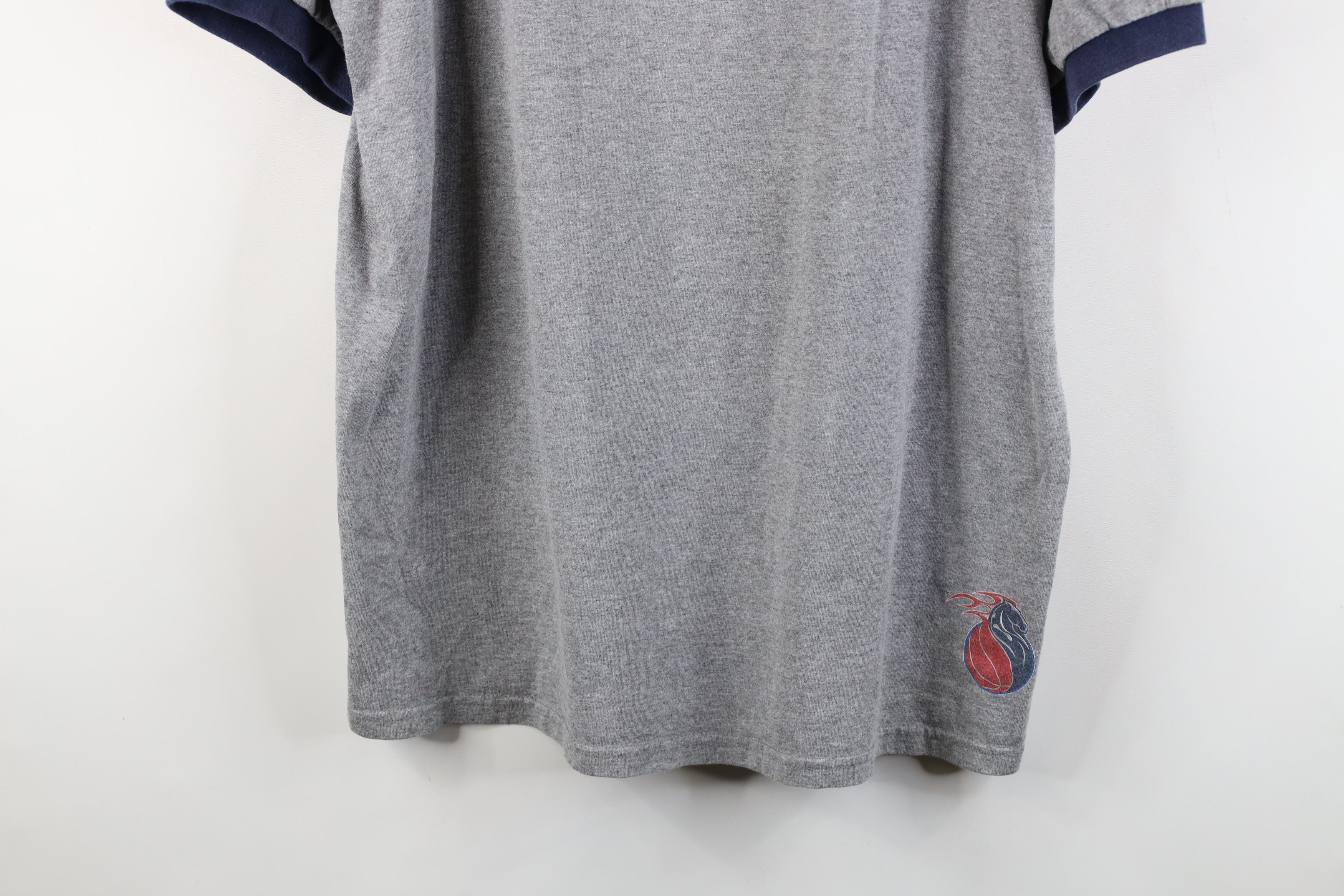 Nike Vintage Nike Swoosh Detroit Pistons Ringer T-Shirt Gray Size US XL / EU 56 / 4 - 3 Thumbnail