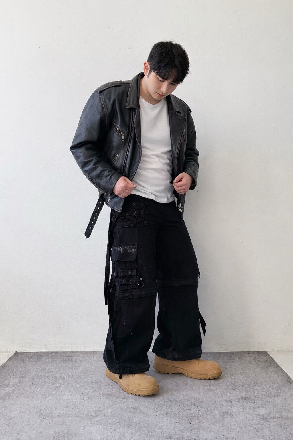 Other Vintage Y2K Cyber Goth Bondage Cargo Pants Multi Pocket Size US 33 - 2 Thumbnail