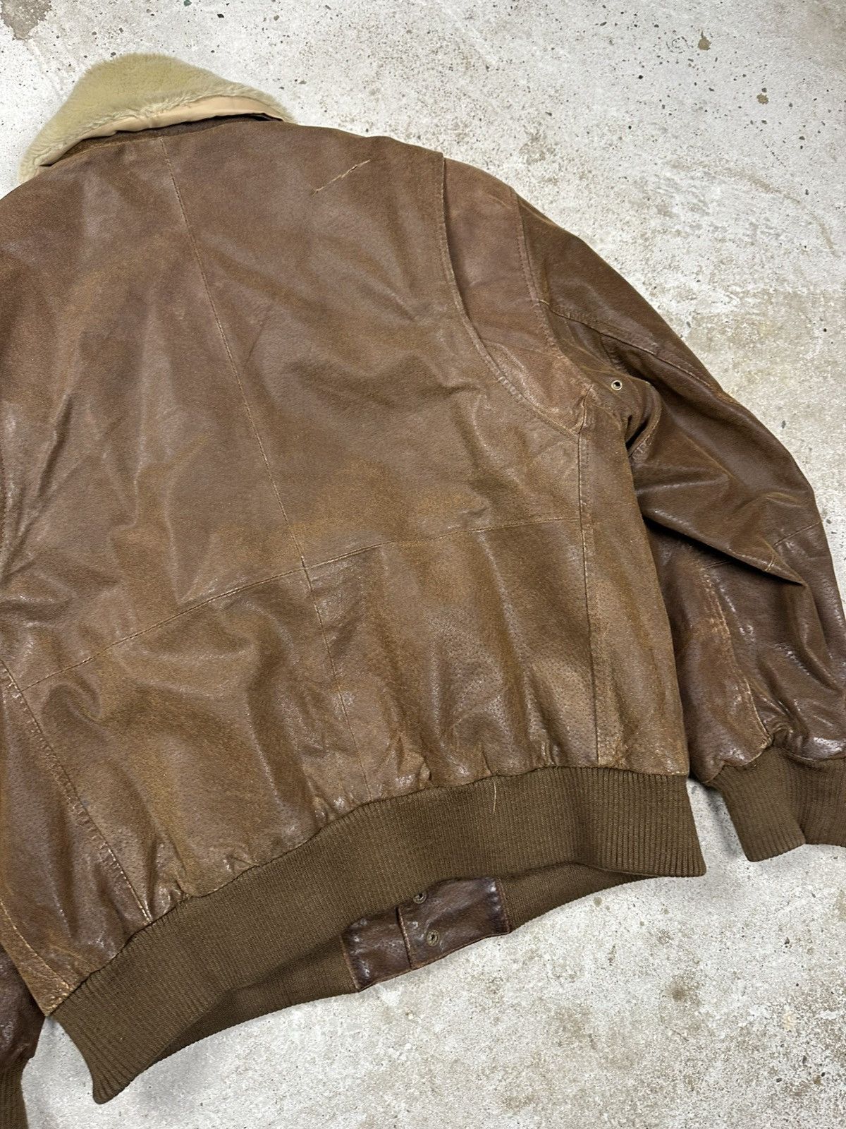Genuine Leather × Vintage Vintage Y2K Top Gun A2 Flyers Brown Bomber Leather Jacket Size US L / EU 52-54 / 3 - 13 Thumbnail