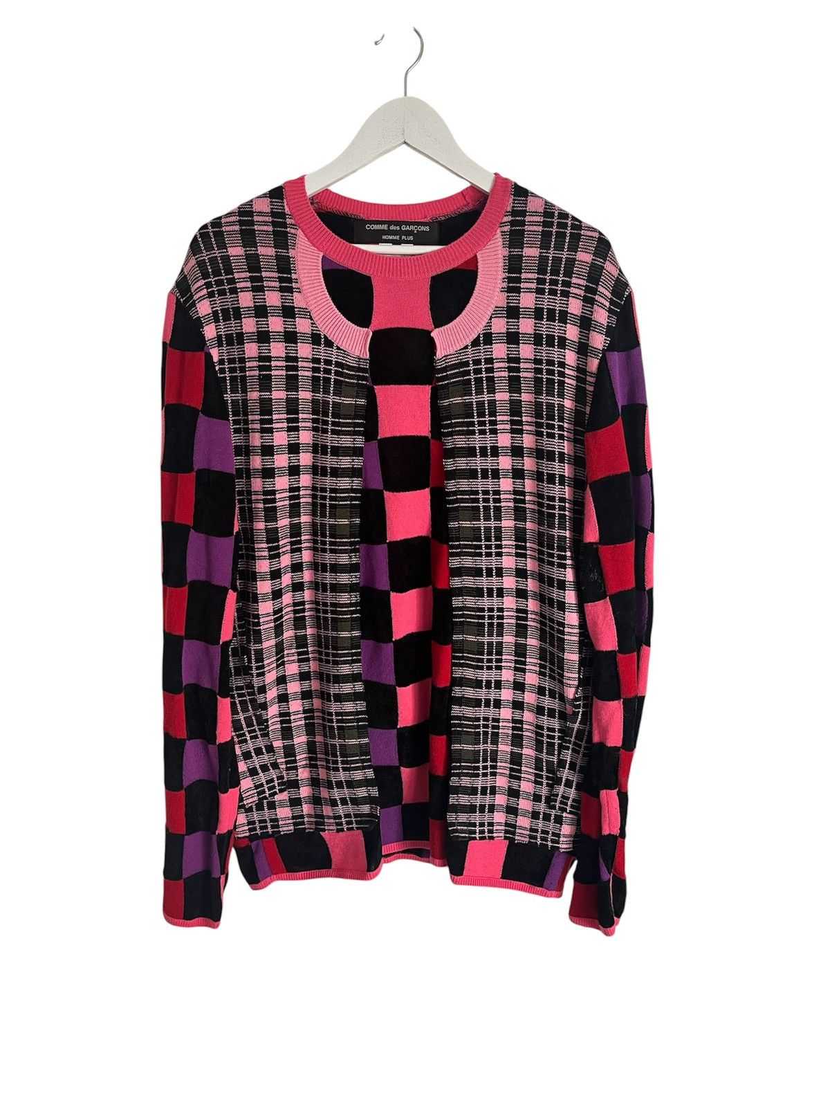Comme des Garcons Homme Plus SS18 Pink / Yellow Leopard Sweater