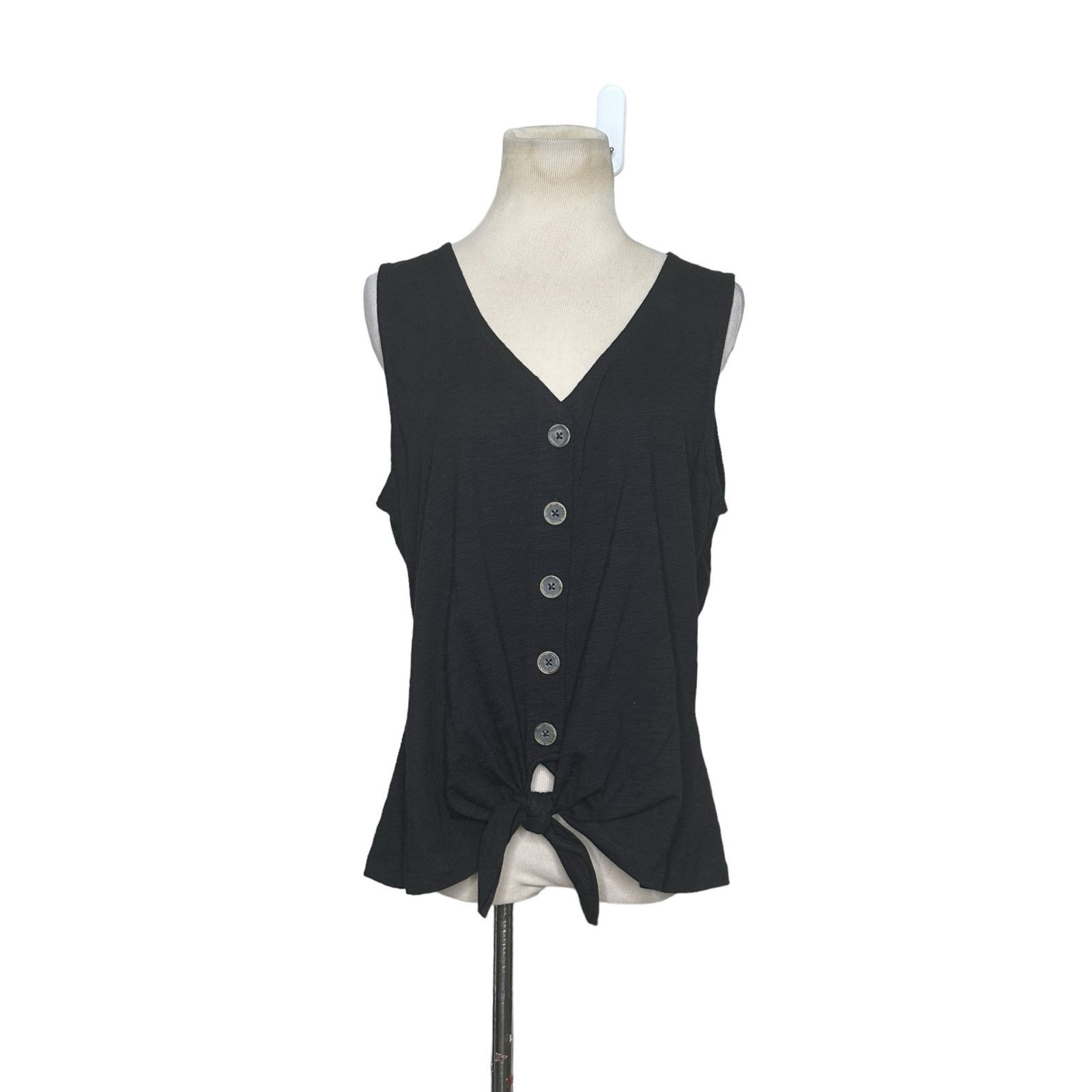 Sanctuary Sanctuary Black Buttoned Sleeveless Knit Top Size XL Size XL / US 12-14 / IT 48-50 - 11 Thumbnail