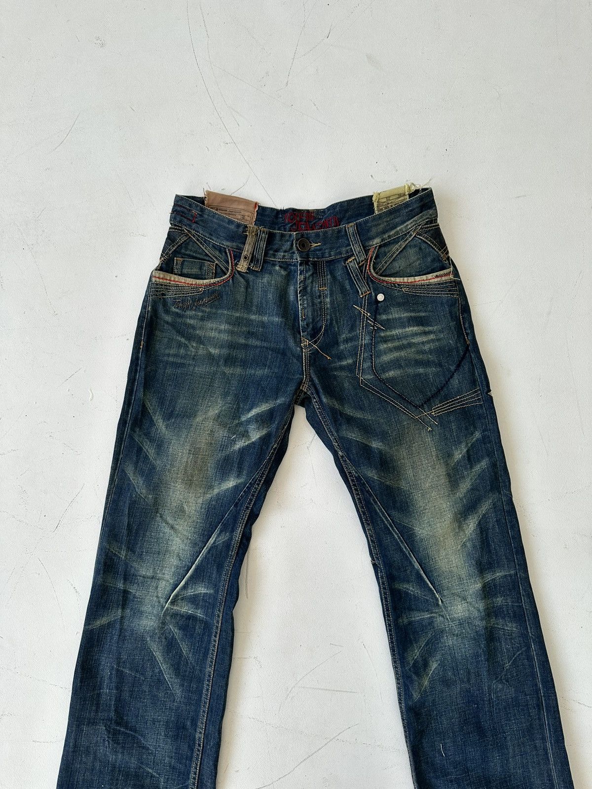 Japanese Brand Tough Jeansmith Japan Distressed Baggy Denim Jeans Size US 36 / EU 52 - 6 Thumbnail