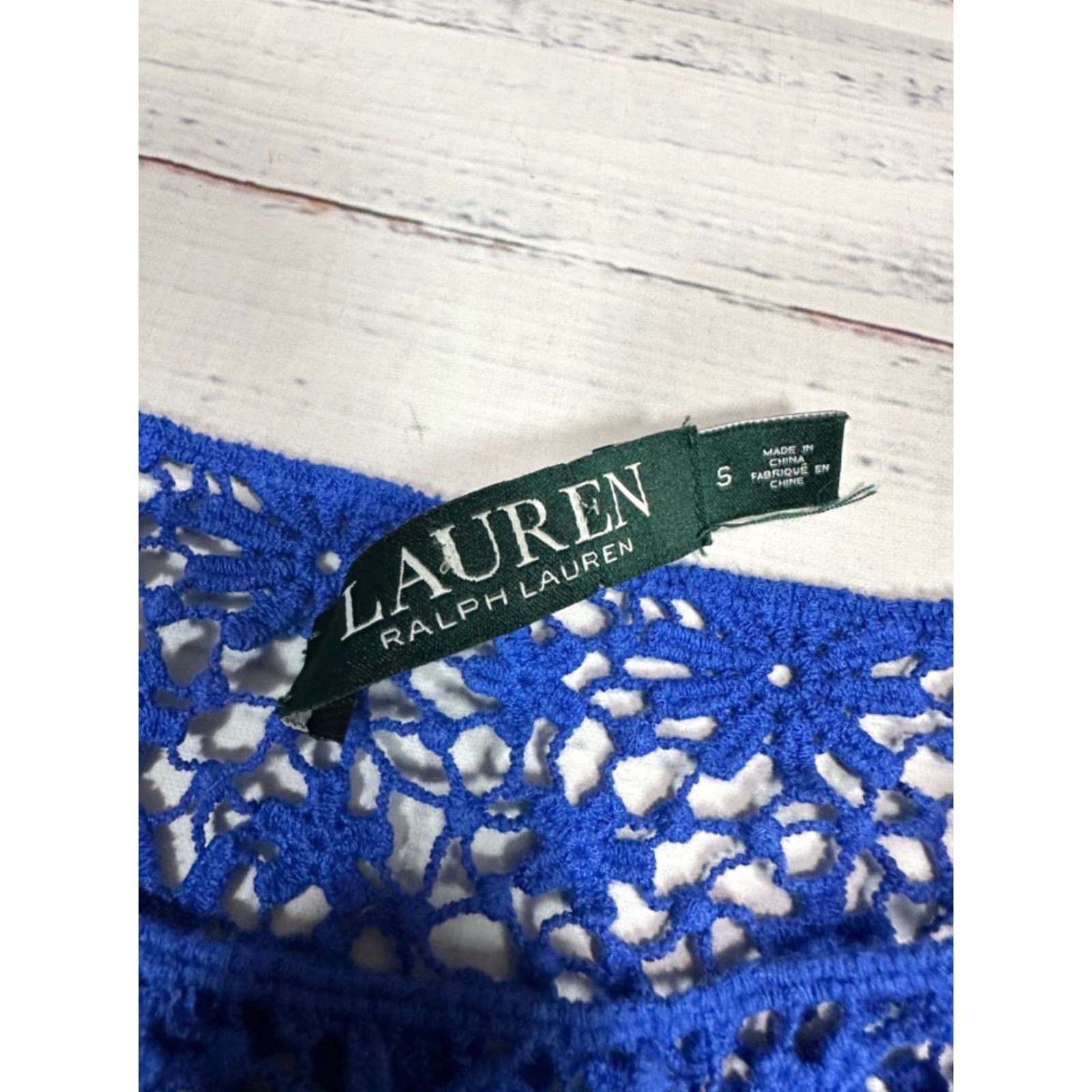 Ralph Lauren Lauren Ralph Lauren Dress Womens Crochet Overlay Blue Short Sz S Size 28" / US 6 / IT 42 - 7 Thumbnail