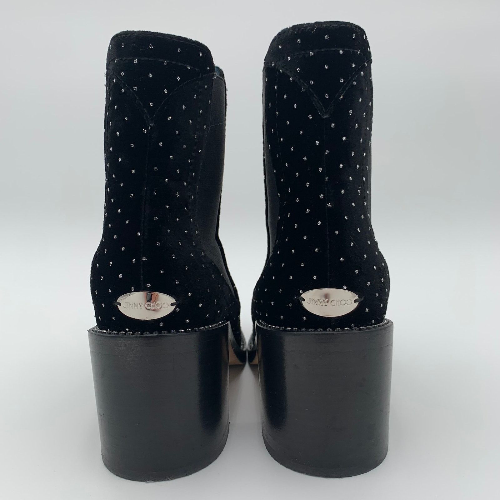 Jimmy Choo Jimmy Choo Merril Ankle Boots Black Crystals EU 37.5 US 7 Size US 7 / IT 37 - 4 Thumbnail