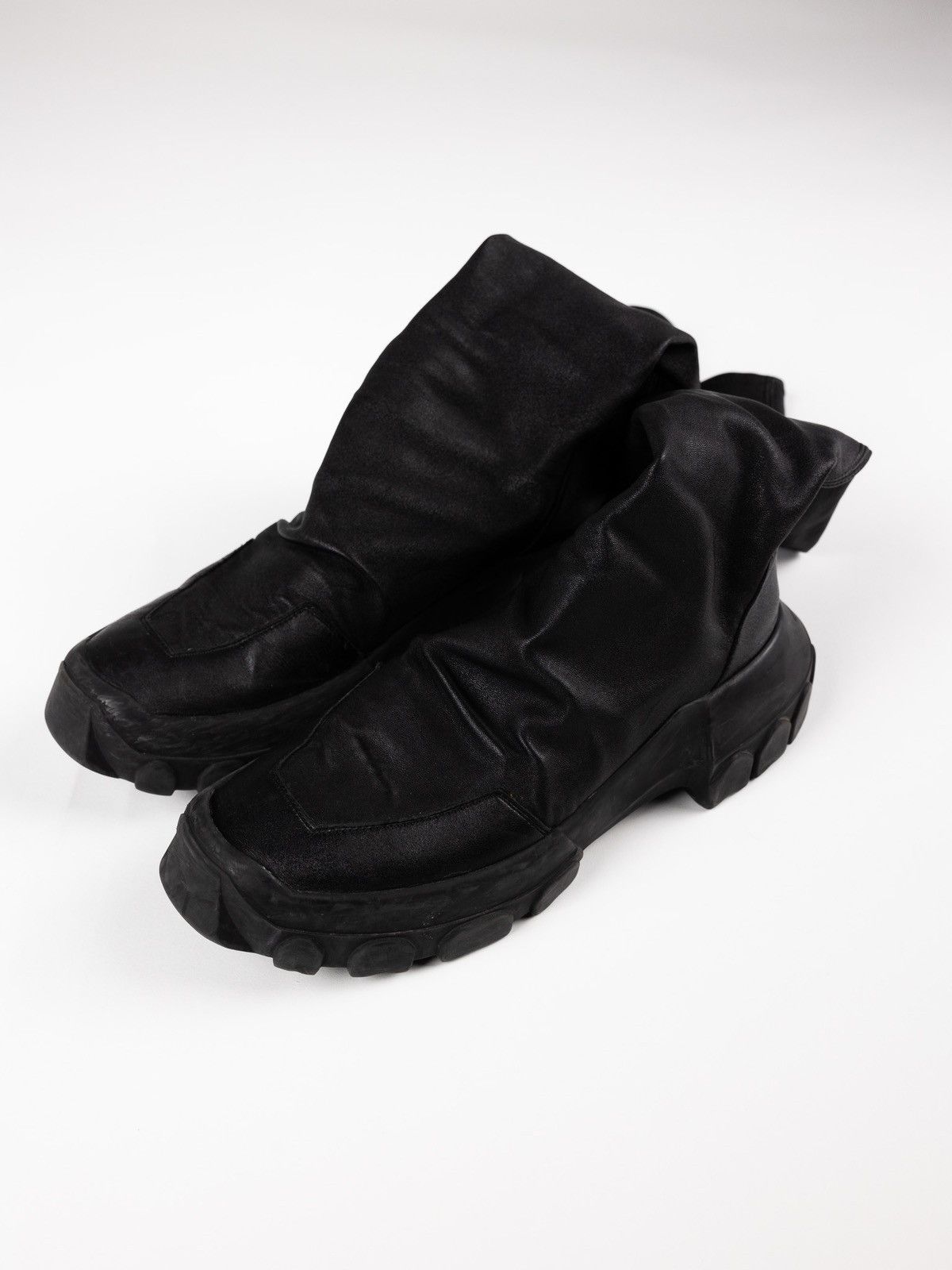 Rick Owens × Rick Owens Drkshdw Rick Owens Bozo Tractor Stocking Boots Size US 11 / EU 44 - 1 Thumbnail
