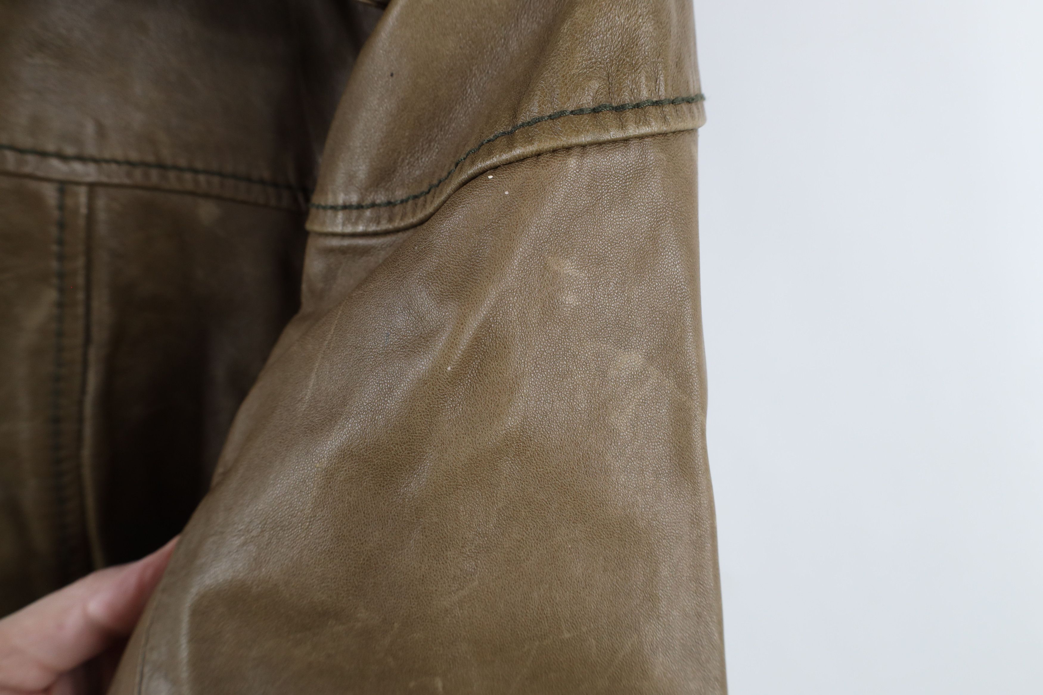 Eddie Bauer × Vintage Vintage Eddie Bauer Soft Lamb Leather Bomber Jacket Green Size L / US 10 / IT 46 - 6 Thumbnail