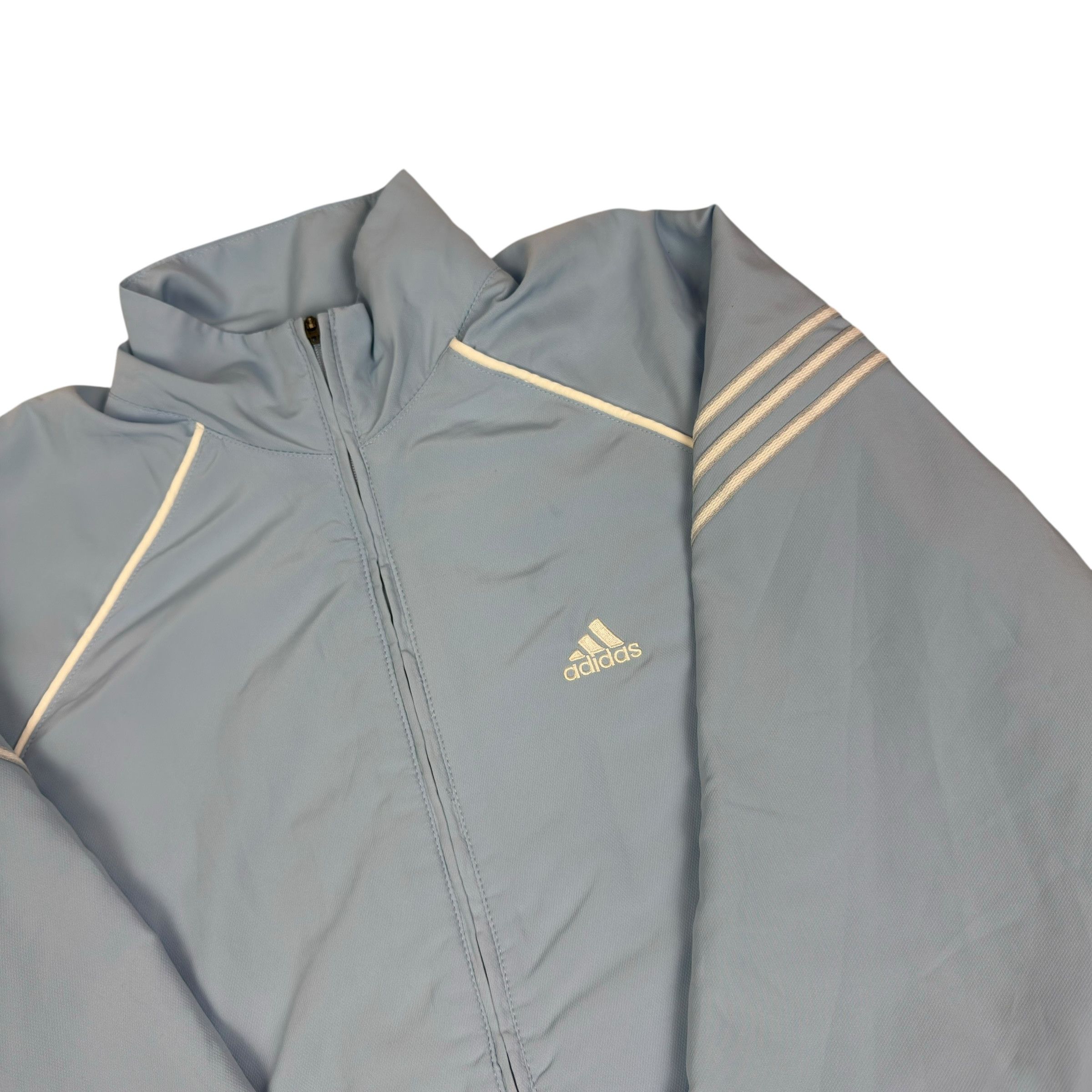 Adidas Adidas Women's Blue White Mesh Full Zip Track Jacket Small Size S / US 4 / IT 40 - 3 Thumbnail