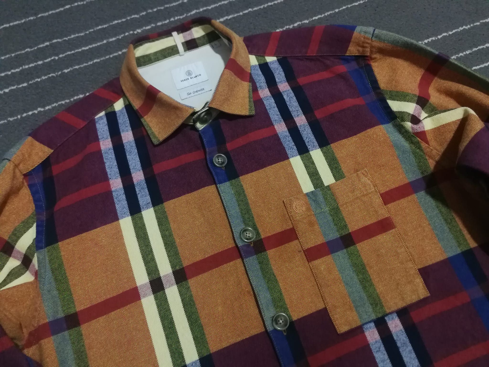 Designer Canclini X SERGE BLANCO Sur chemise rugby flannel L Size US M / EU 48-50 / 2 - 10 Thumbnail