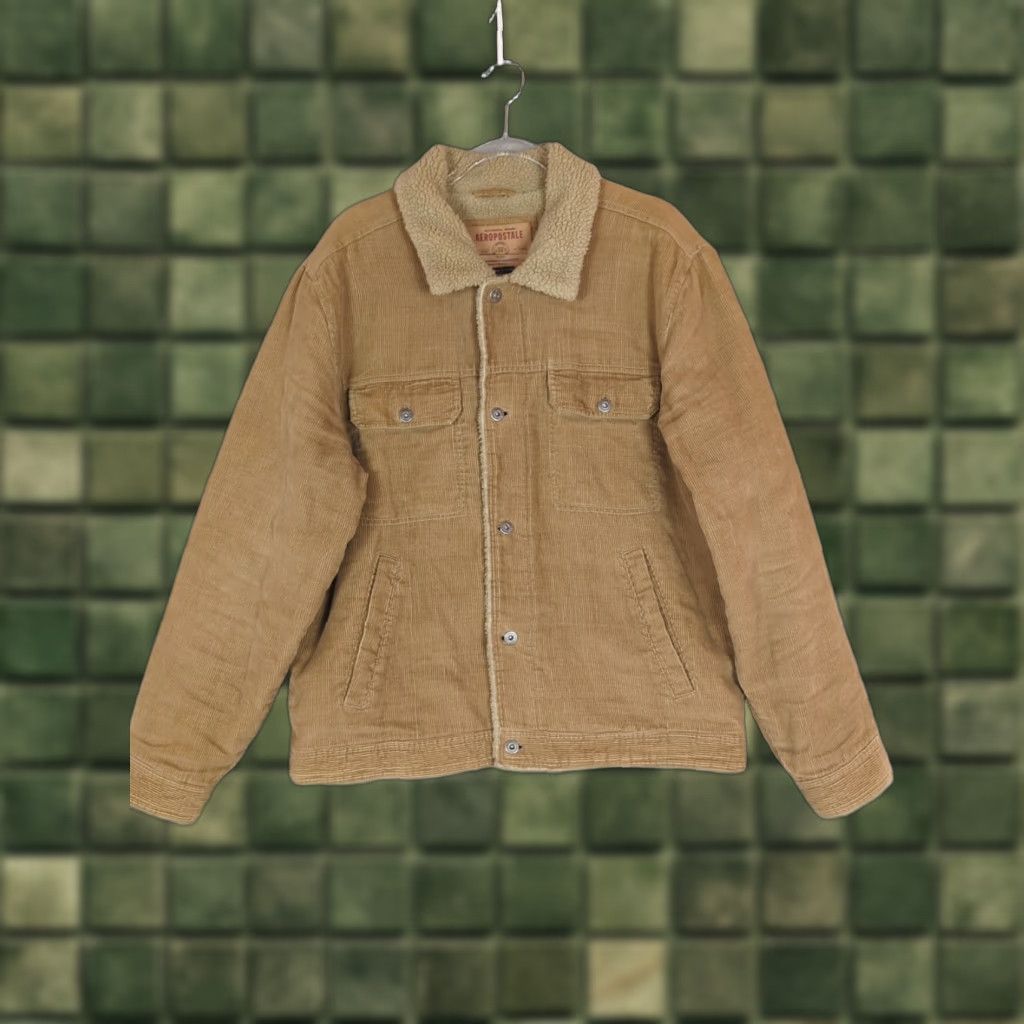 Vintage VINTAGE Aeropostale Jacket Mens L Brown Corduroy Sherpa Lined Trucker Jacket Size US L / EU 52-54 / 3 - 1 Thumbnail